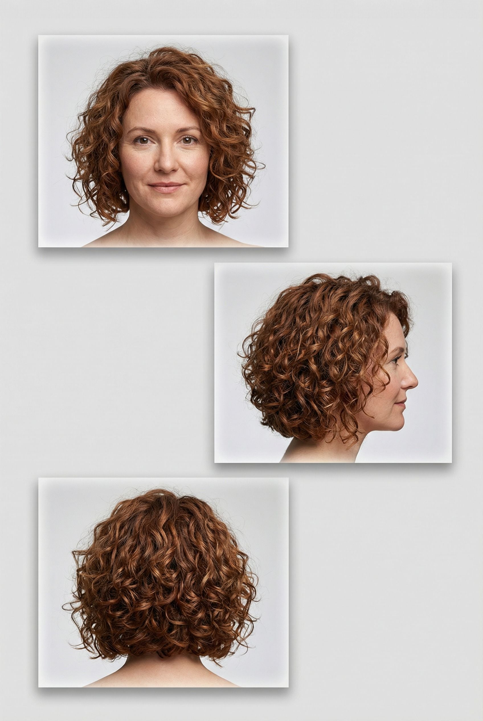 Curly Layered Bob with Defined Ringlets and Lifted Roots