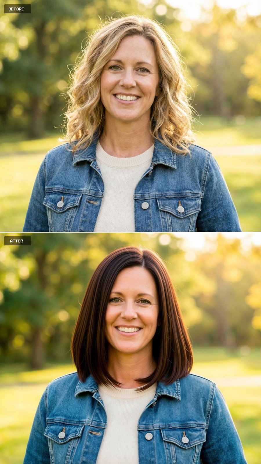 Dramatic Burgundy Ombre on Waist-Length Hair
