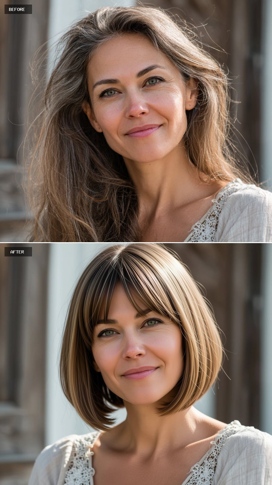 Luxurious Chestnut Waves with Golden Balayage