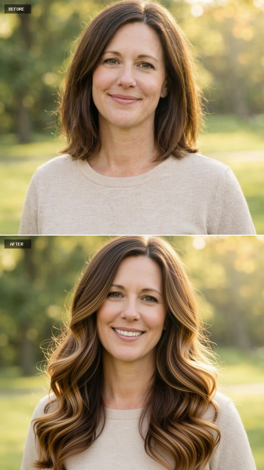 Bouncy Shoulder-Length Curls with Golden Blonde Tones