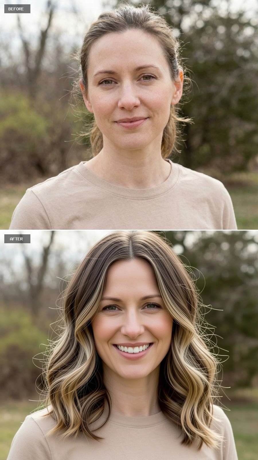 Graduated Pixie with Champagne Blonde Highlights