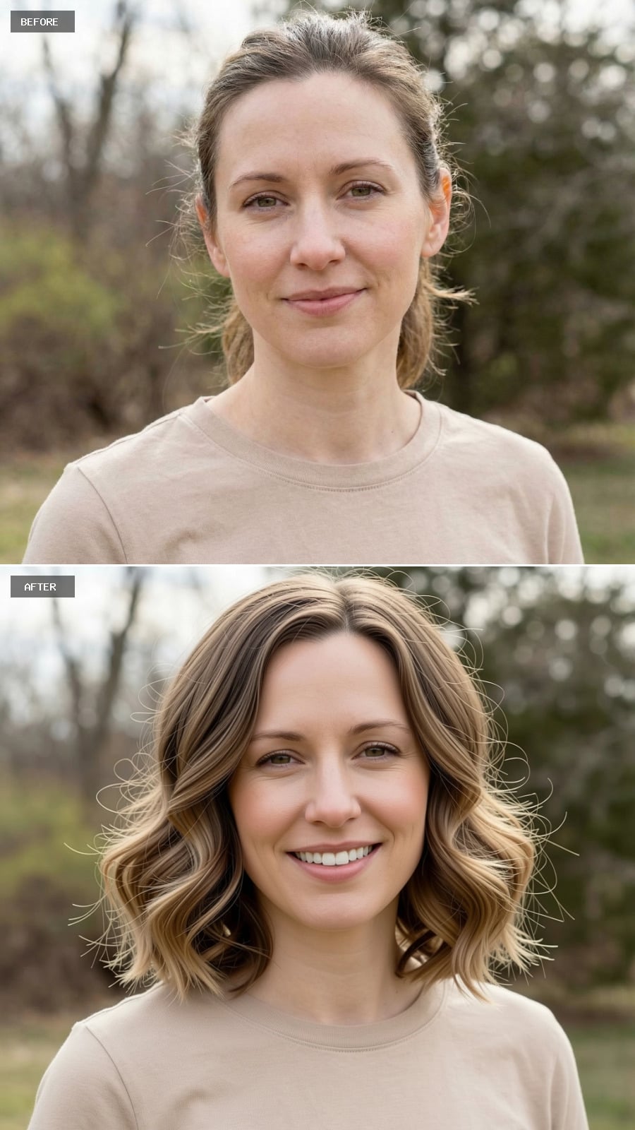 Modern Shag with Dimensional Brunette Shades