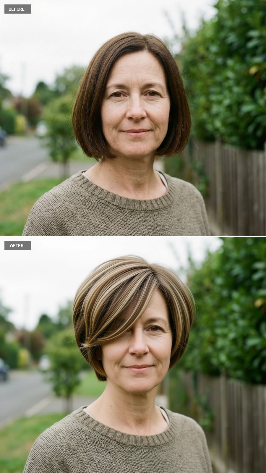 Soft Pixie-bob Hybrid With Length At The Nape, Neutral Brown Base With Delicate Caramel Balayage, Airy Styling