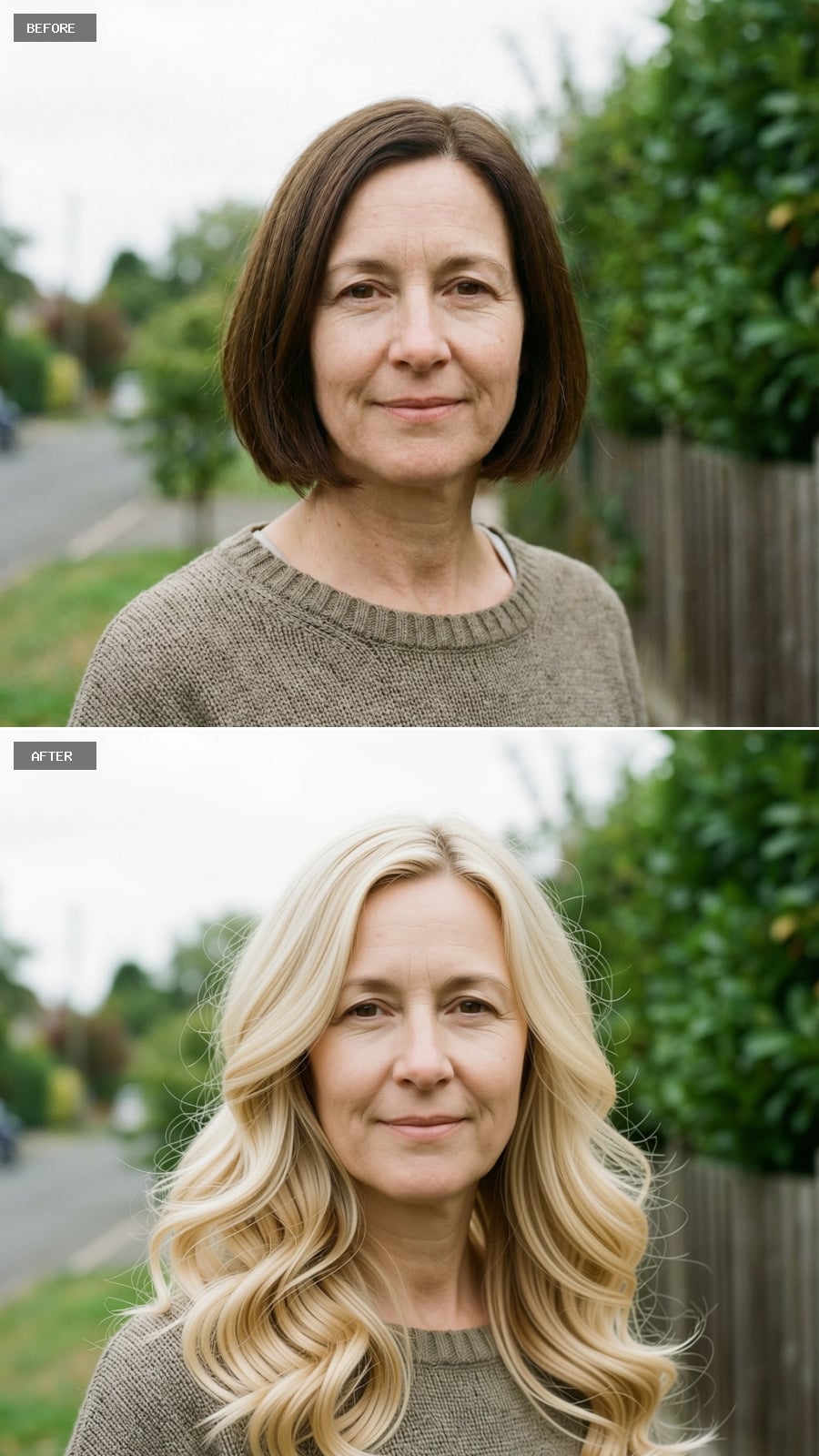 Long Hair With Cascading Curls From Mid-length Down, Warm Vanilla Blonde, Romantic Styling