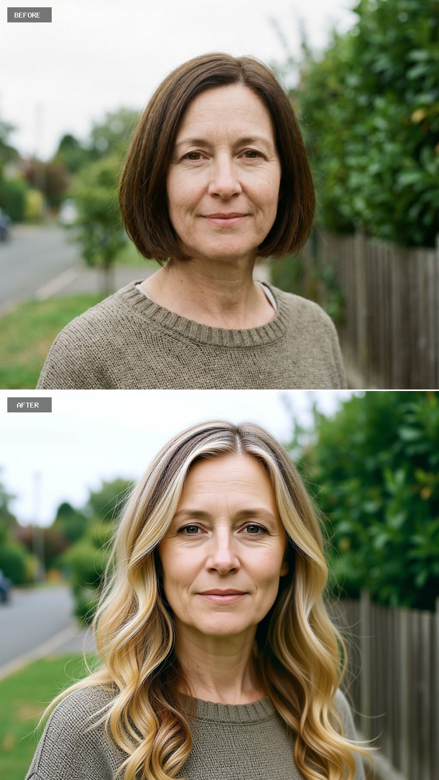 Long Hair Styled In Loose Bohemian Waves, Sunlit Blonde With Golden Undertones, Relaxed Organic Finish