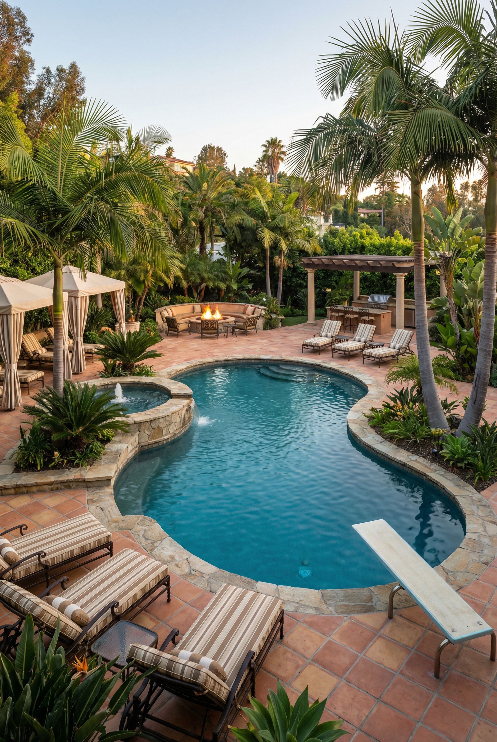 Hollywood Glamour Luxury Pool Backyard