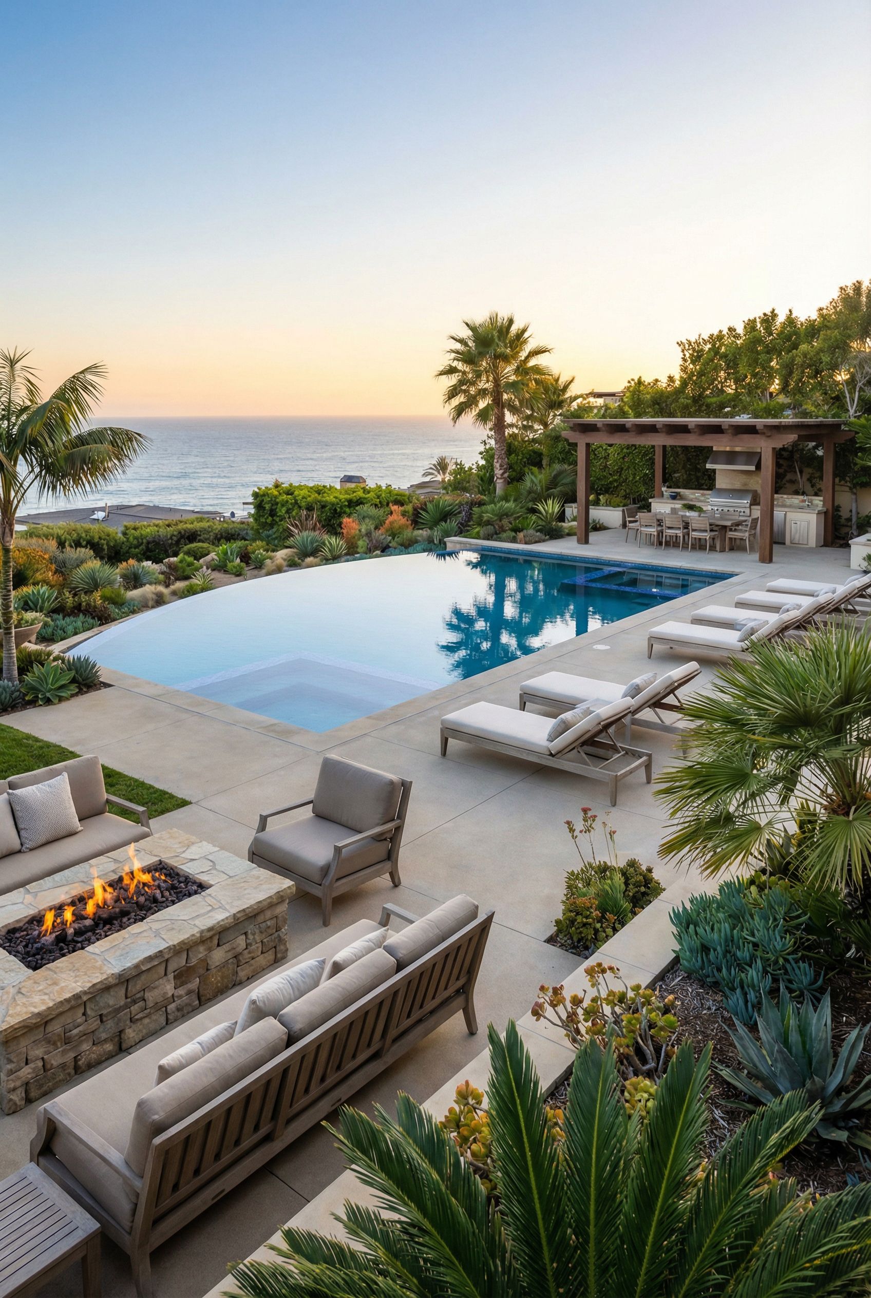 Infinity Pool Luxury Backyard in Malibu