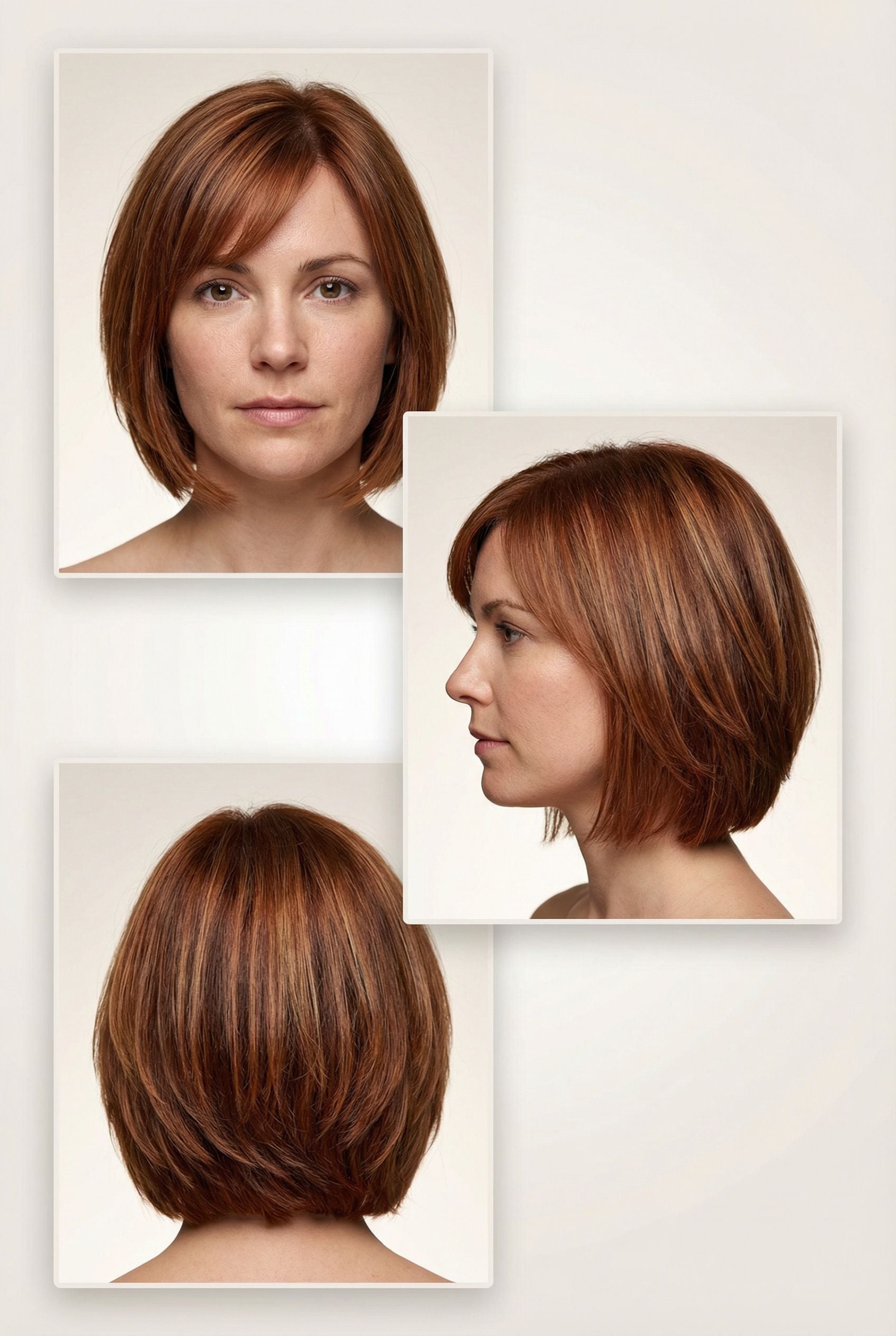Layered Bob with Side-Swept Bangs and Dimensional Color