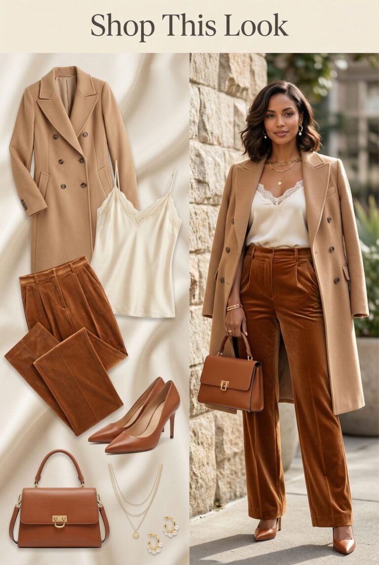 Luxe Velvet Pants Date Night Ensemble with Satin Camisole