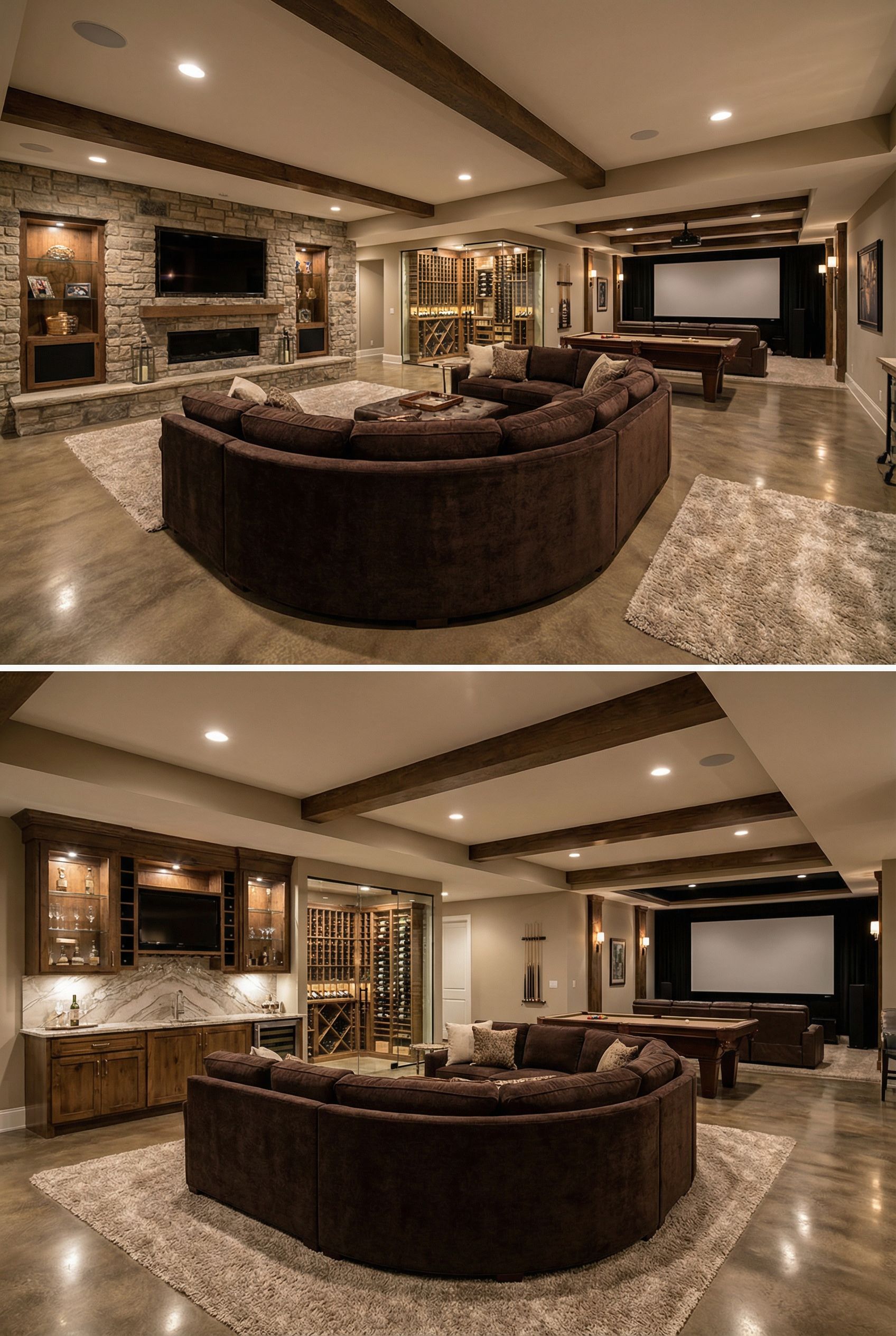 Luxury Open Concept Finished Basement Design