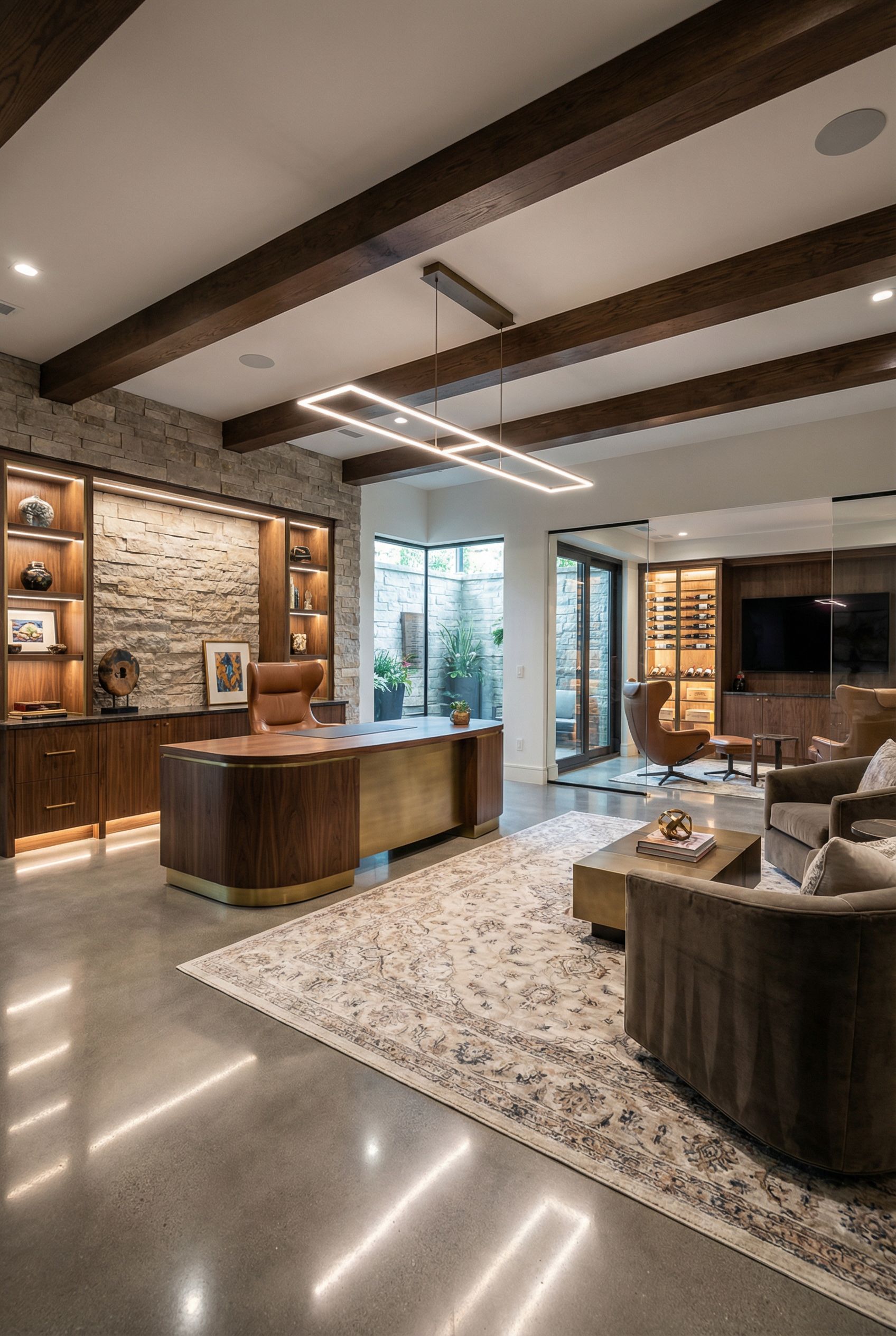 Luxury Open Concept Home Office Finished Design