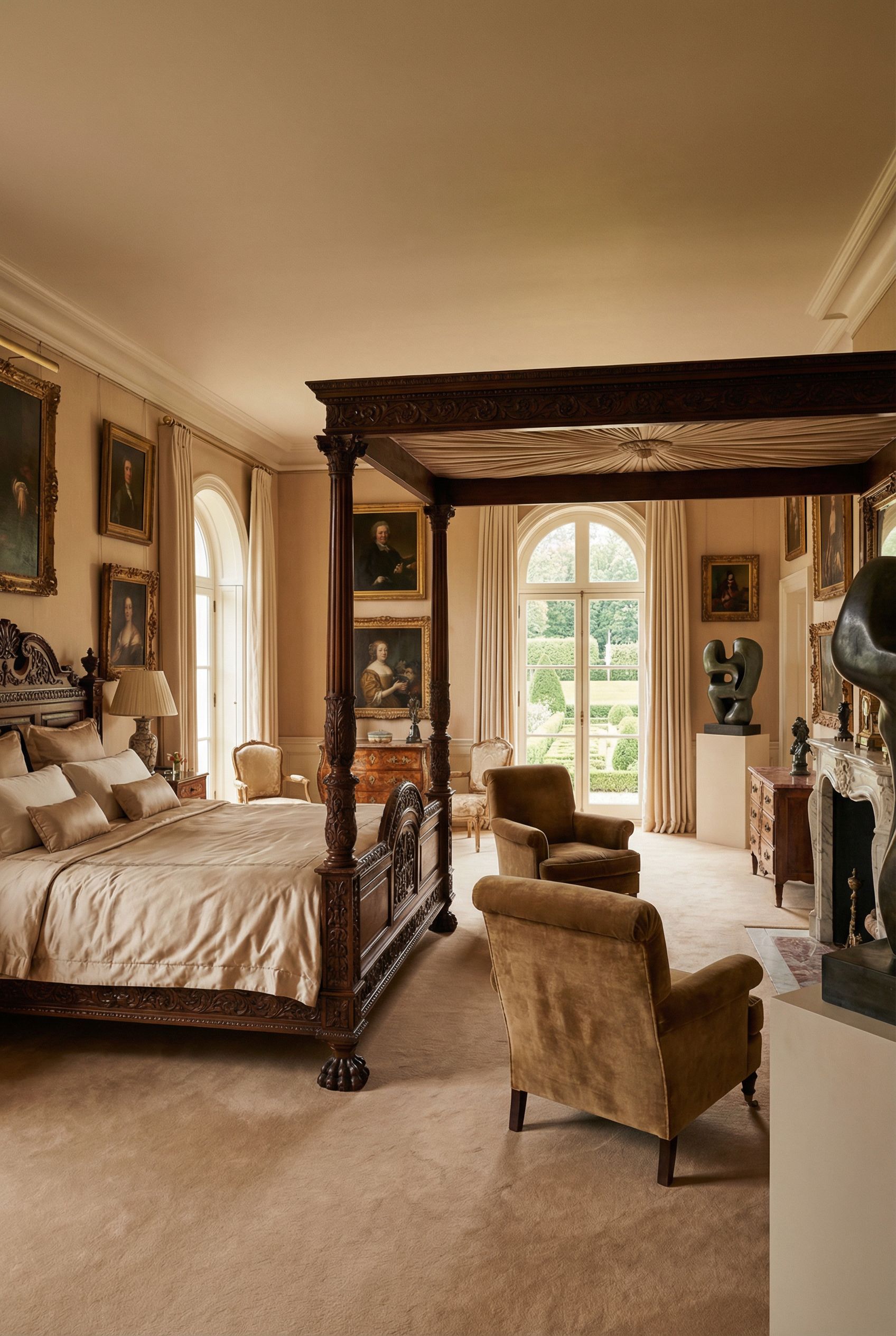 Luxury Primary Bedroom Featuring Museum-Quality Art Collection