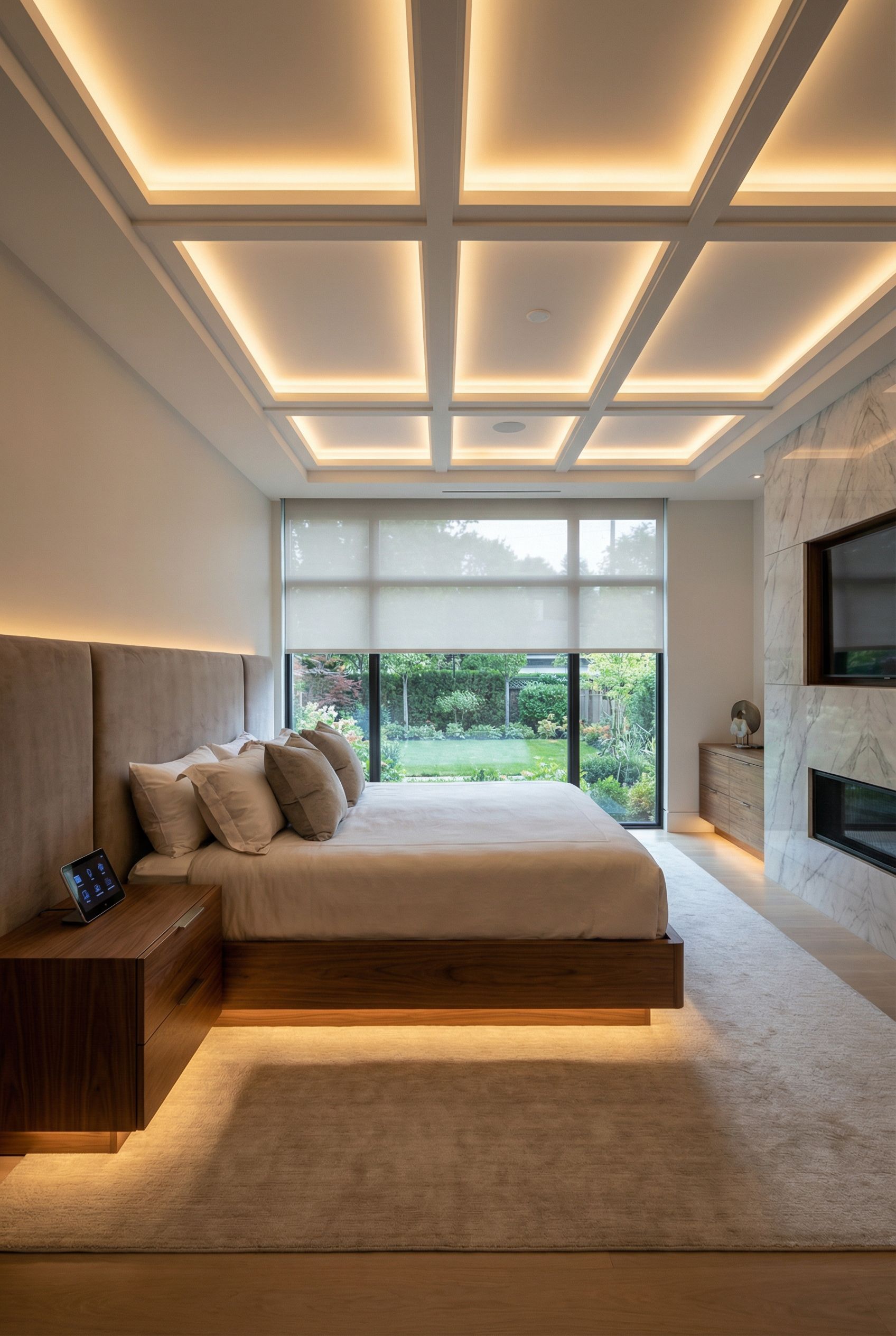 Luxury Primary Bedroom Featuring Smart Home Automation Technology
