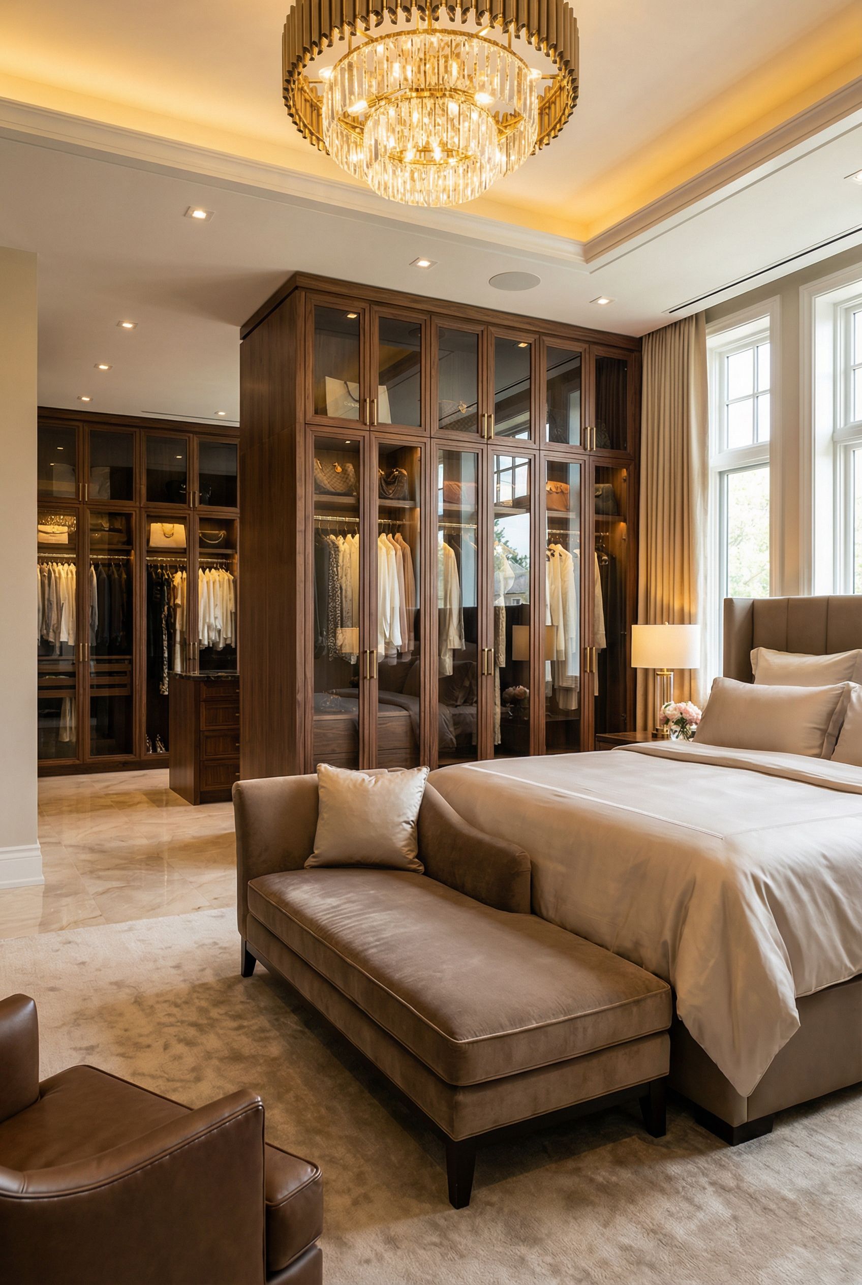 Luxury Primary Bedroom with Custom Walk-In Closet System