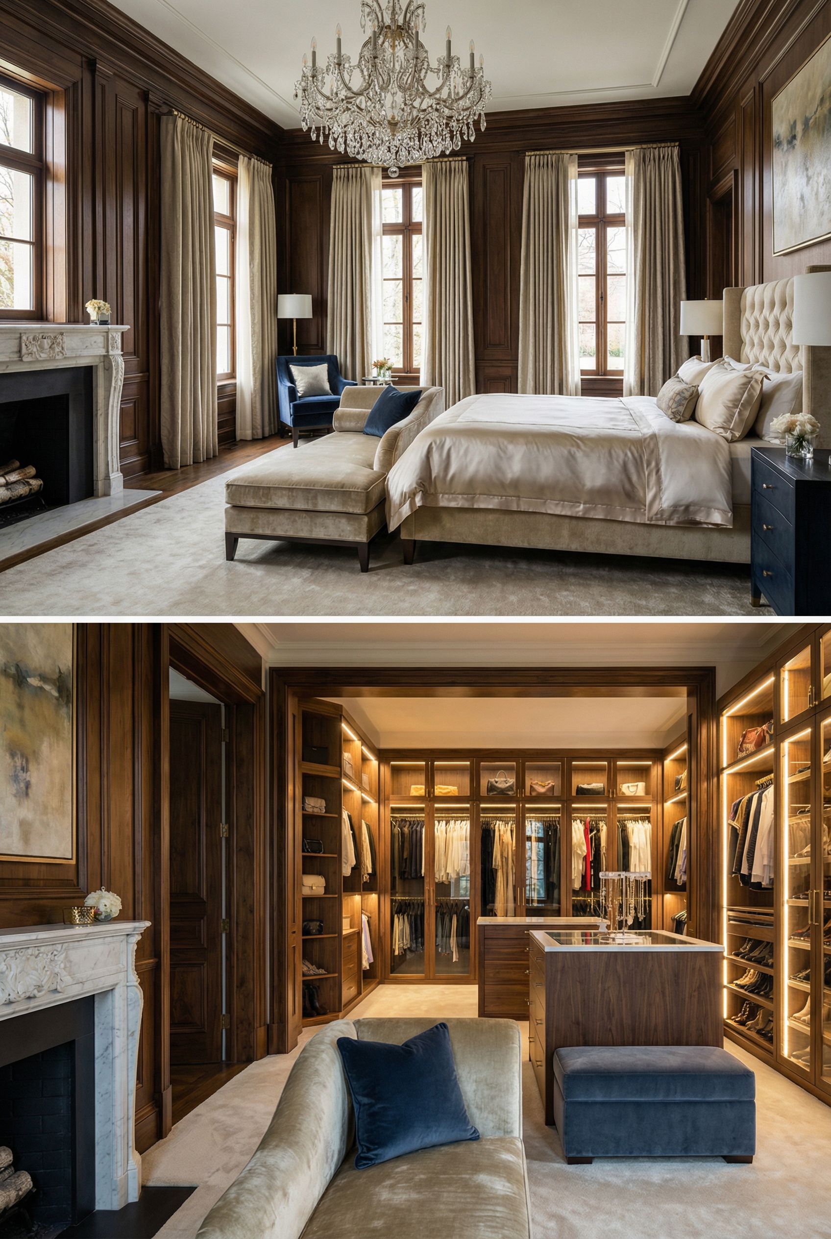 Luxury Primary Bedroom with Designer Walk-In Closet