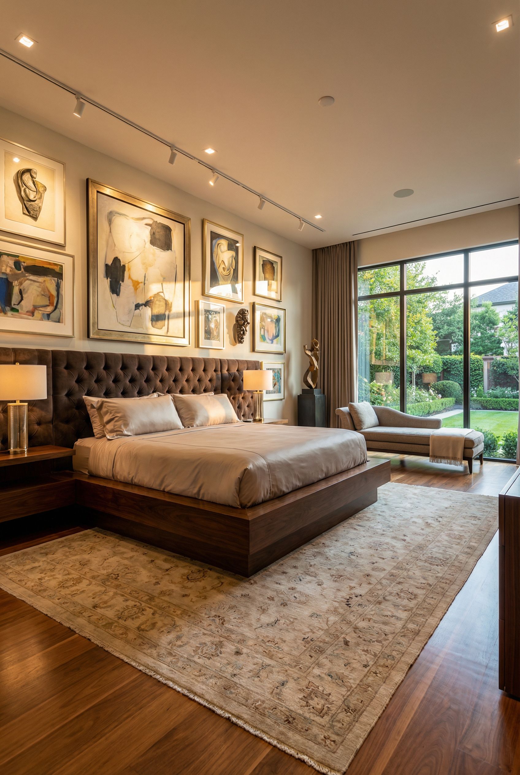 Luxury Primary Bedroom with Museum-Quality Art Display