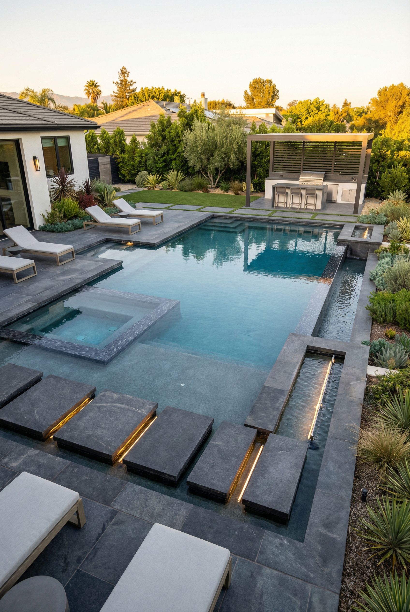 Modern Geometric Luxury Pool Design