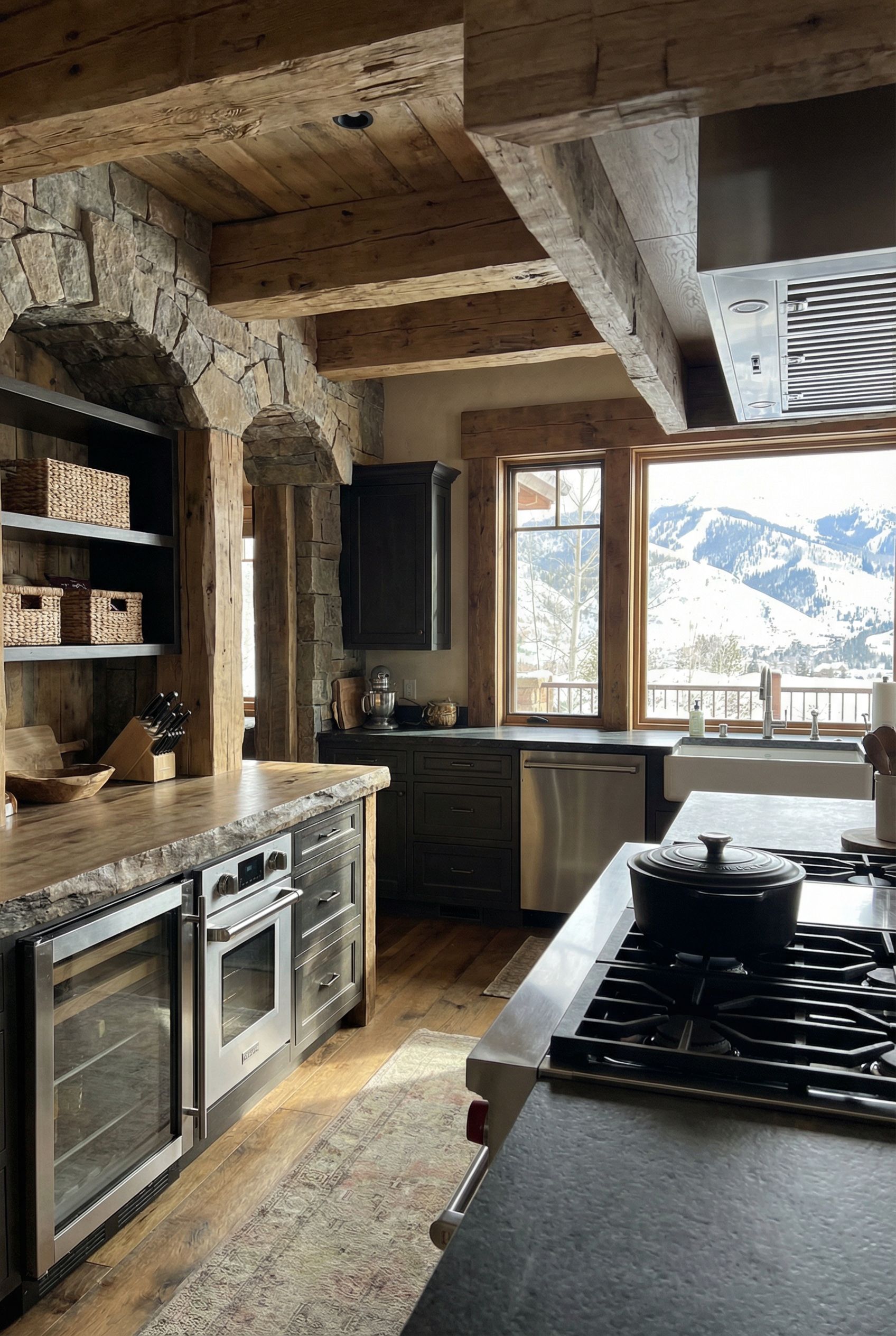 Modern Luxury Chalet Kitchen Blending Contemporary Elements