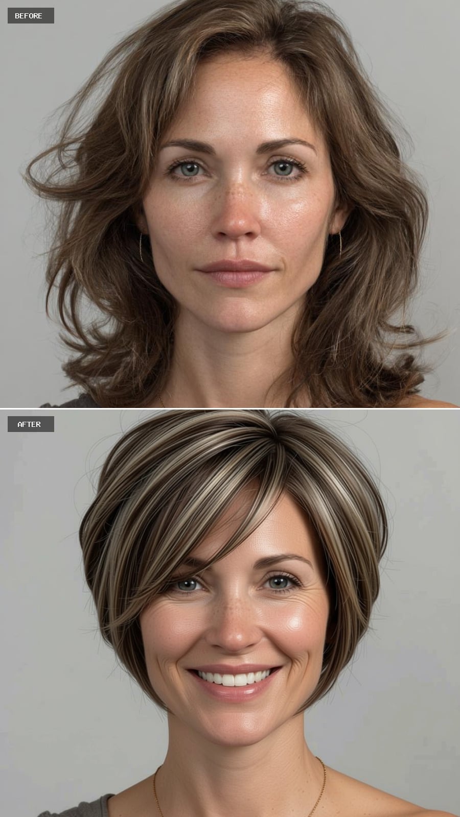 Square Face Softened with Golden Honey Highlights