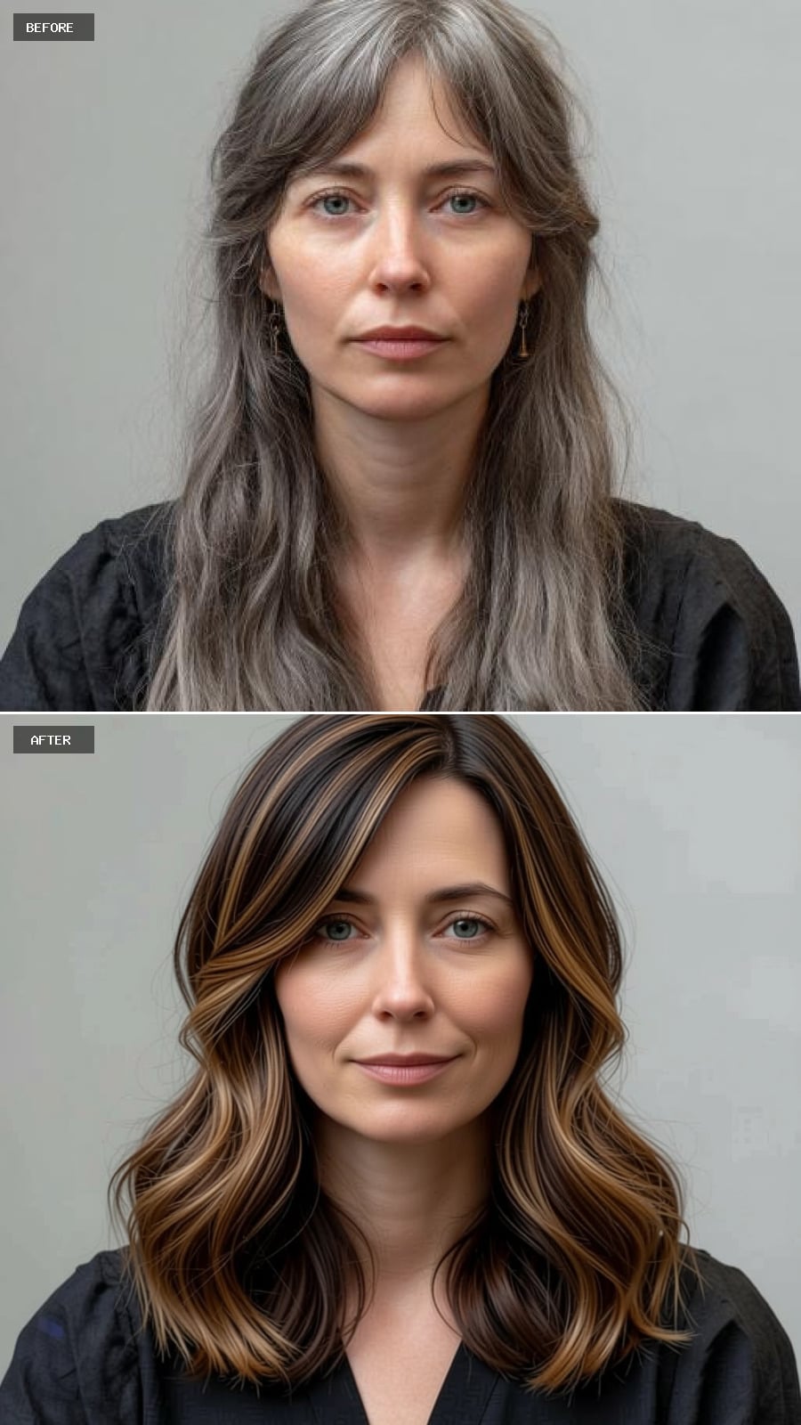 Delicate Features Framed by Soft Layers