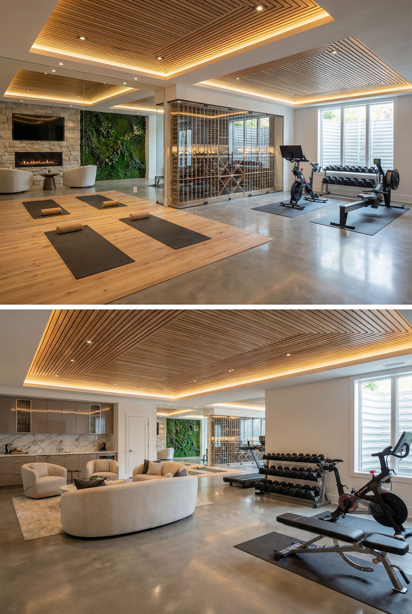 Open Concept Basement Fitness and Yoga Room