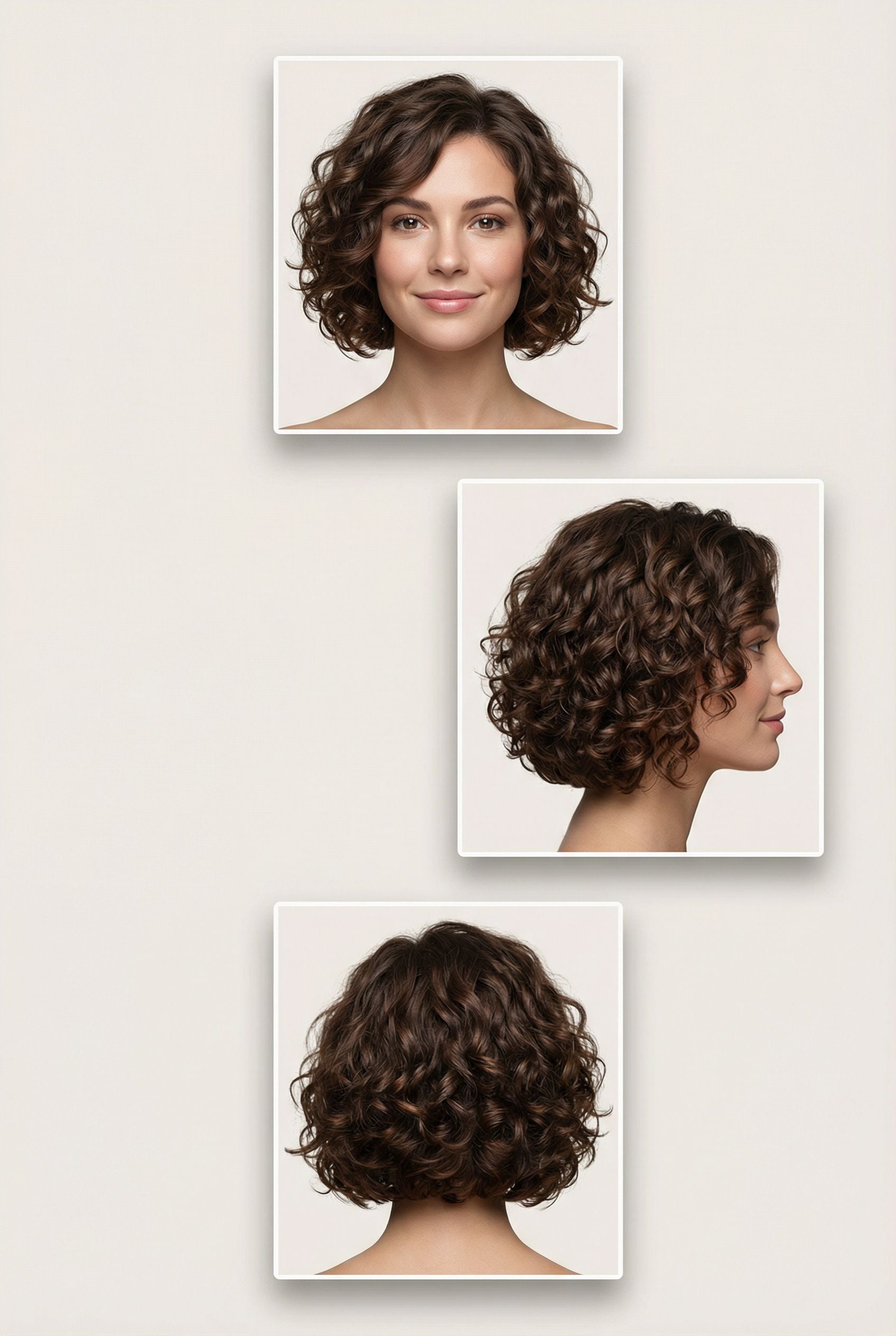Voluminous Curly Bob with Spiral Layers and Side Part