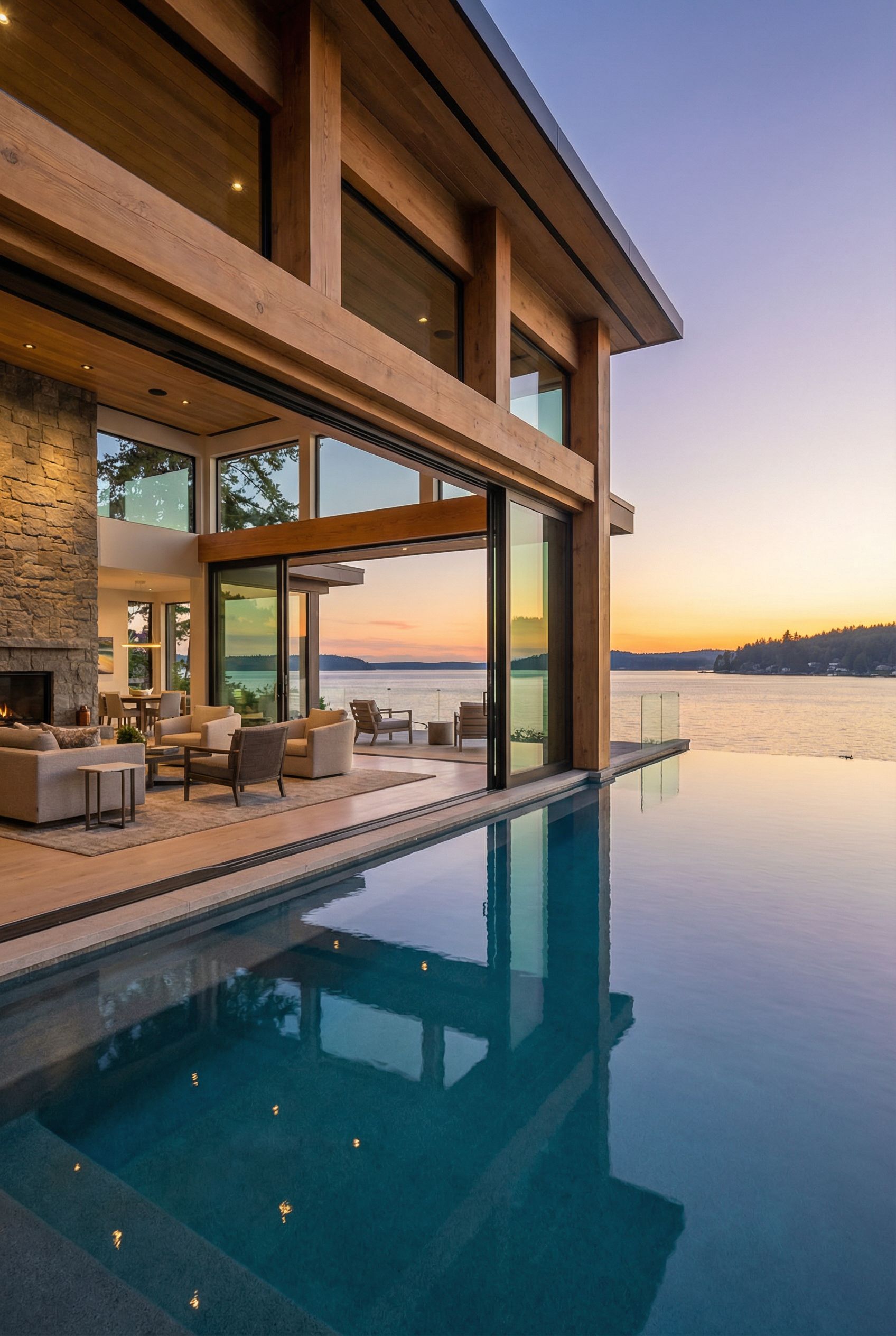 Waterfront Great Room with Infinity Pool Access