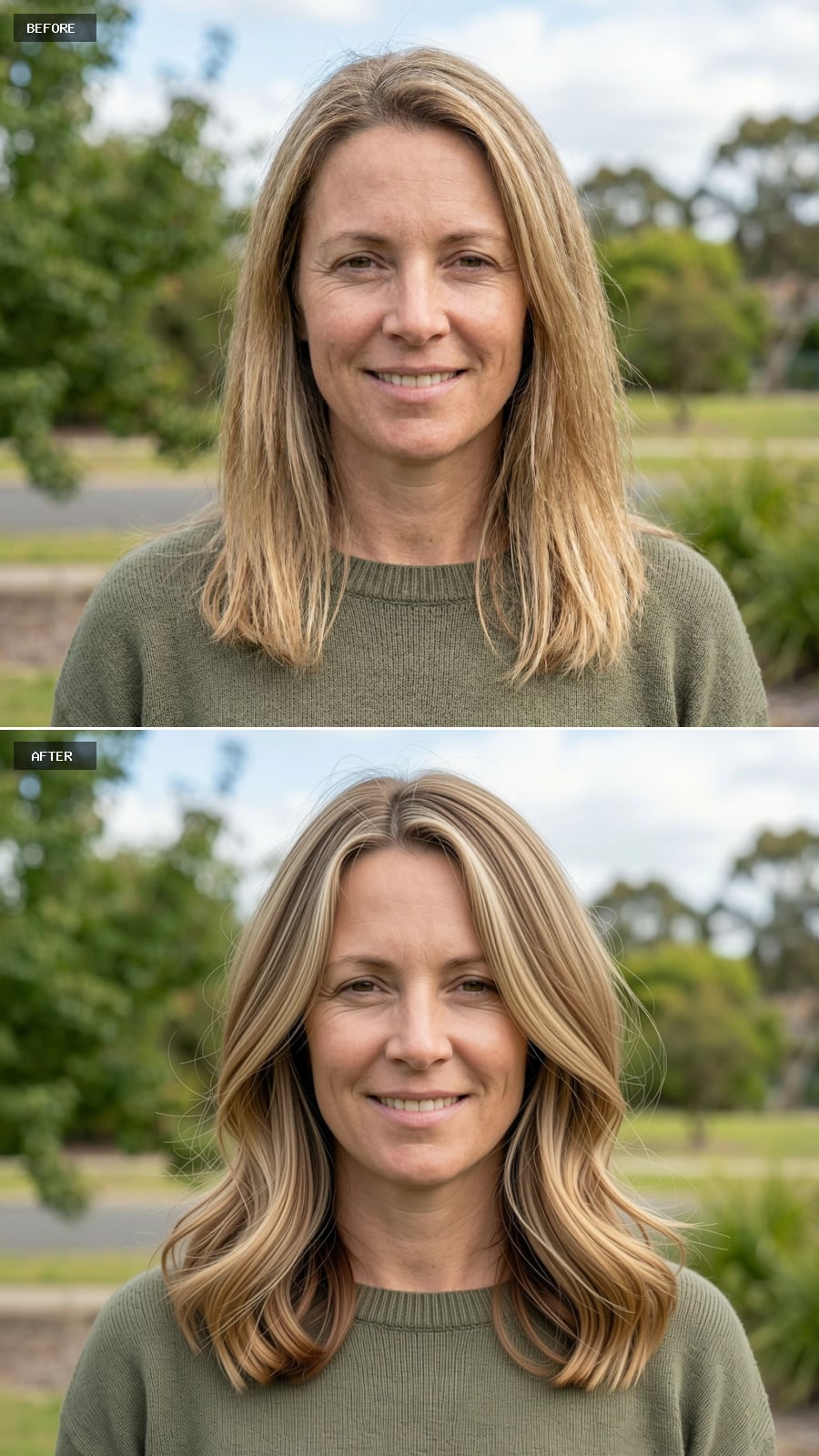 Shoulder-length Layered Cut In Sandy Brown With Faint Balayage, Airy Texture, Everyday Wear