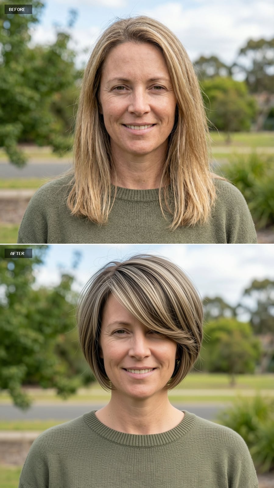 Short Layered Crop In Natural Dark Blonde, Feathered Texture, Light And Modern