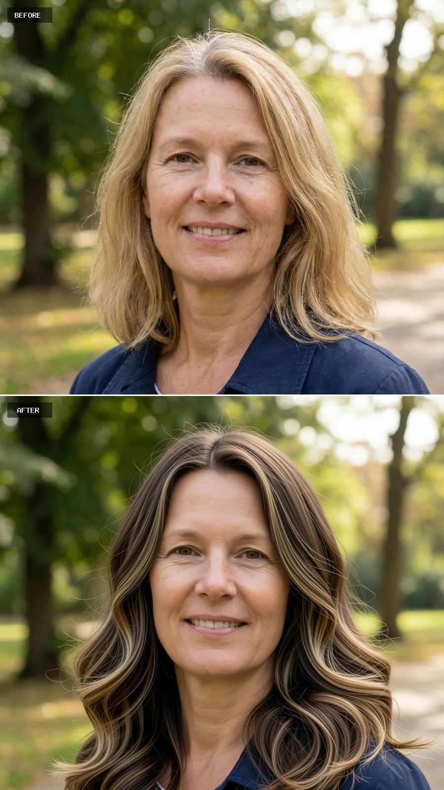 Long Wavy Cut In Dark Blonde With Subtle Golden Highlights And Natural Body