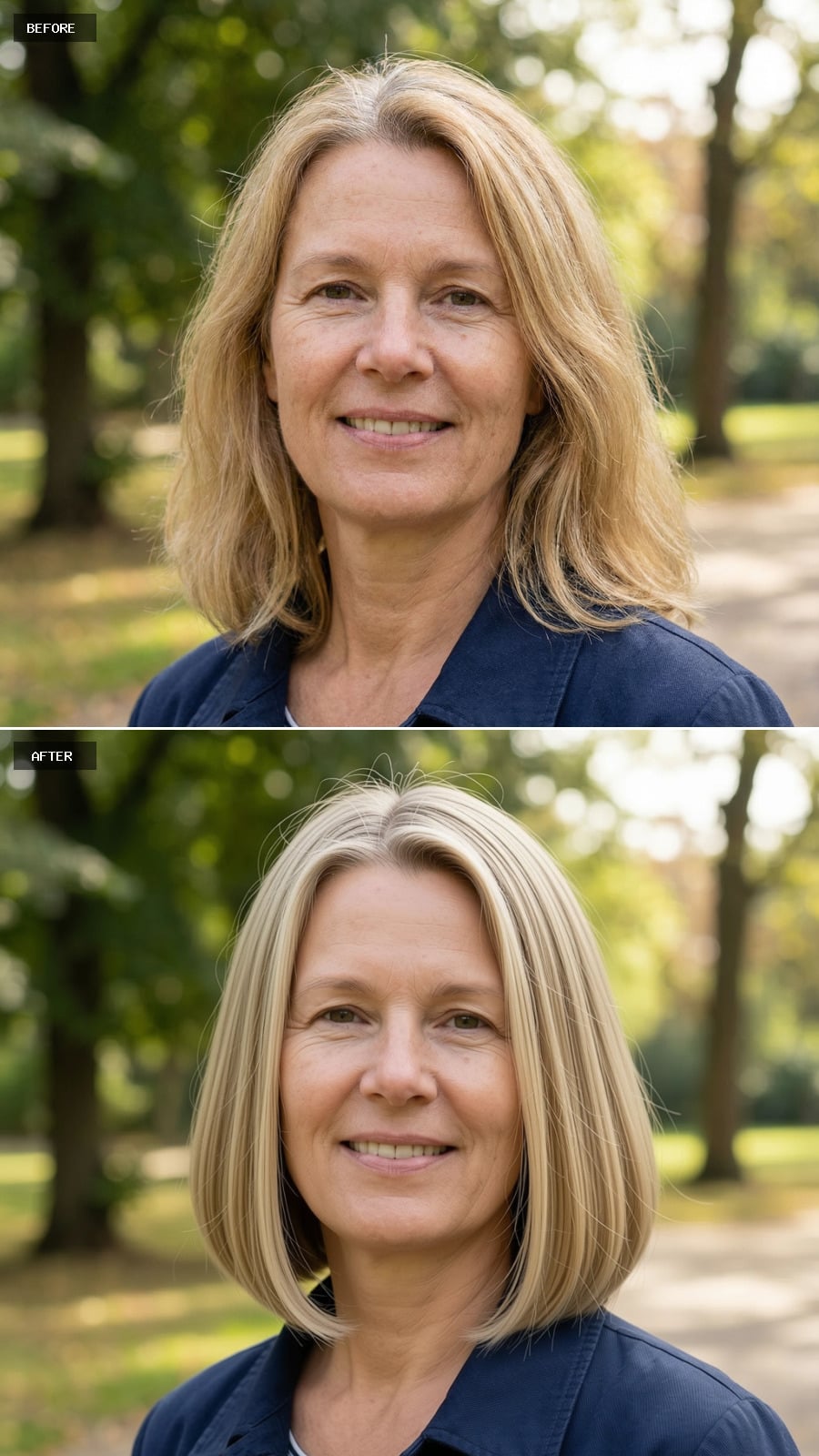 Clavicle-length Cut In Beige Blonde With Soft Ombre Toward Lighter Ends