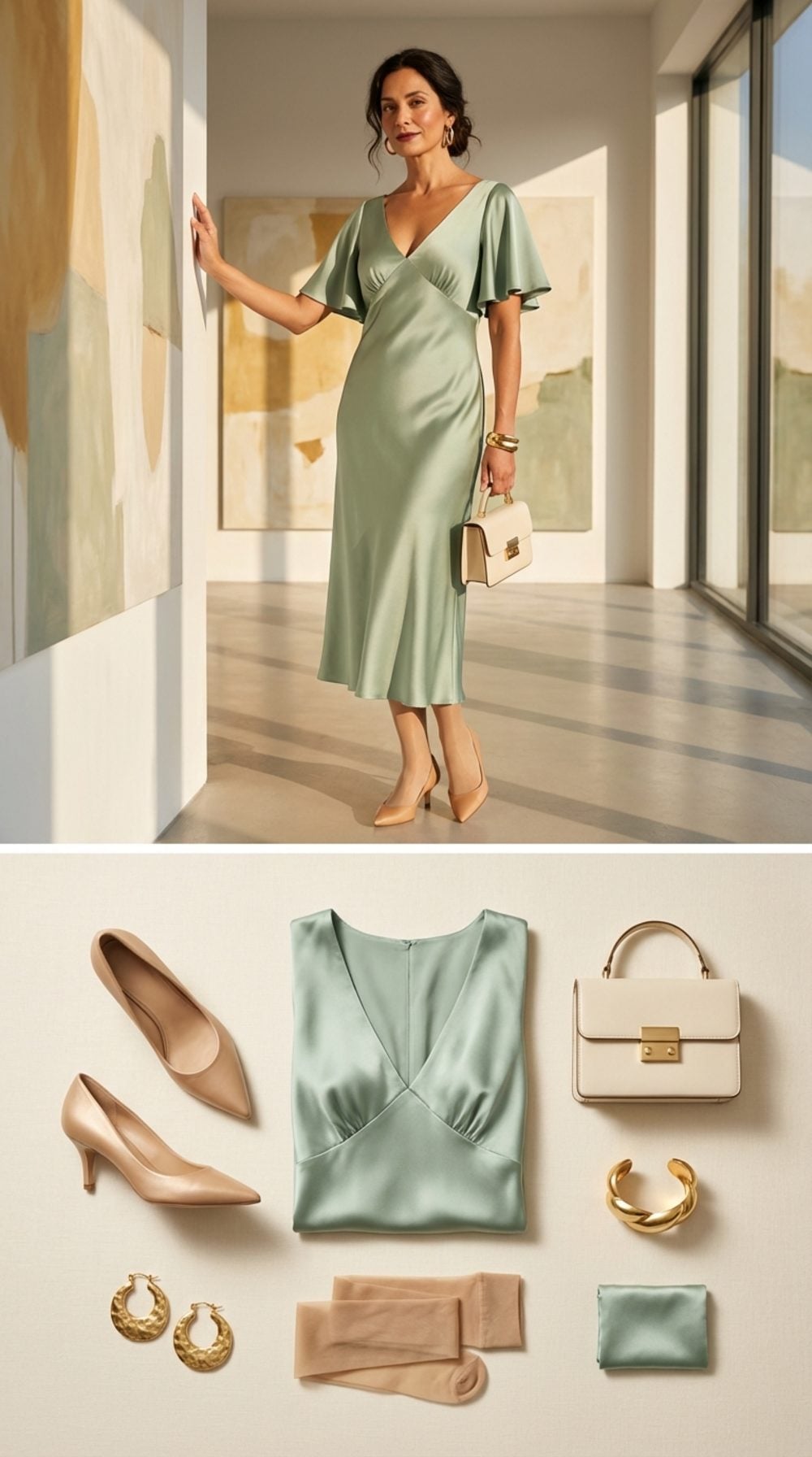 Celadon Silk and Hammered Gold at the Gallery Opening