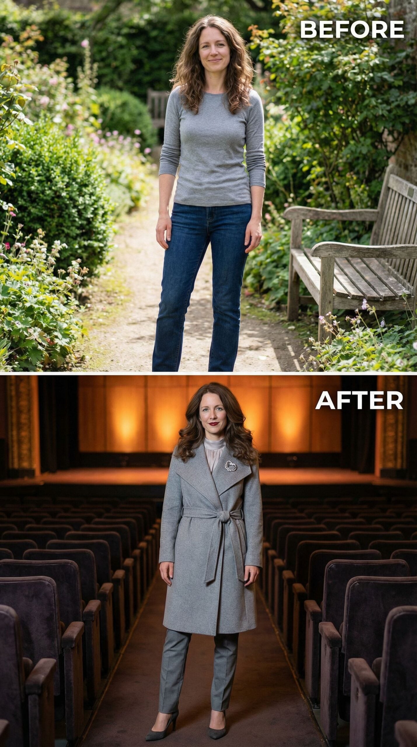 Gray Wool Belted Coat Anchors the Power Minimalist Wardrobe