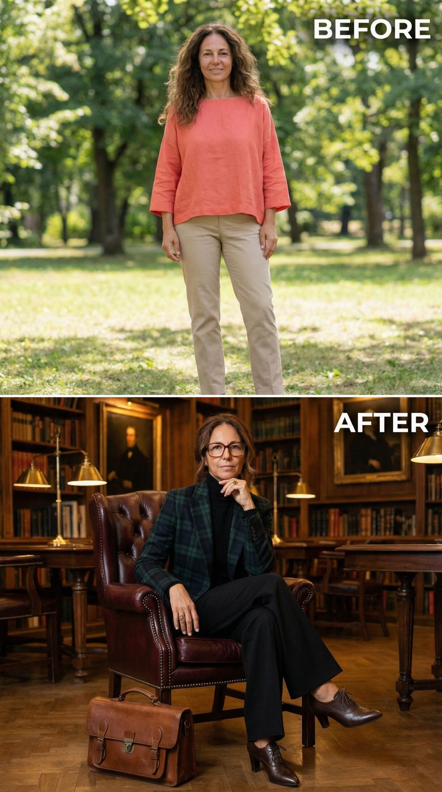 From Park Casual to Professorial Power in Plaid and Leather