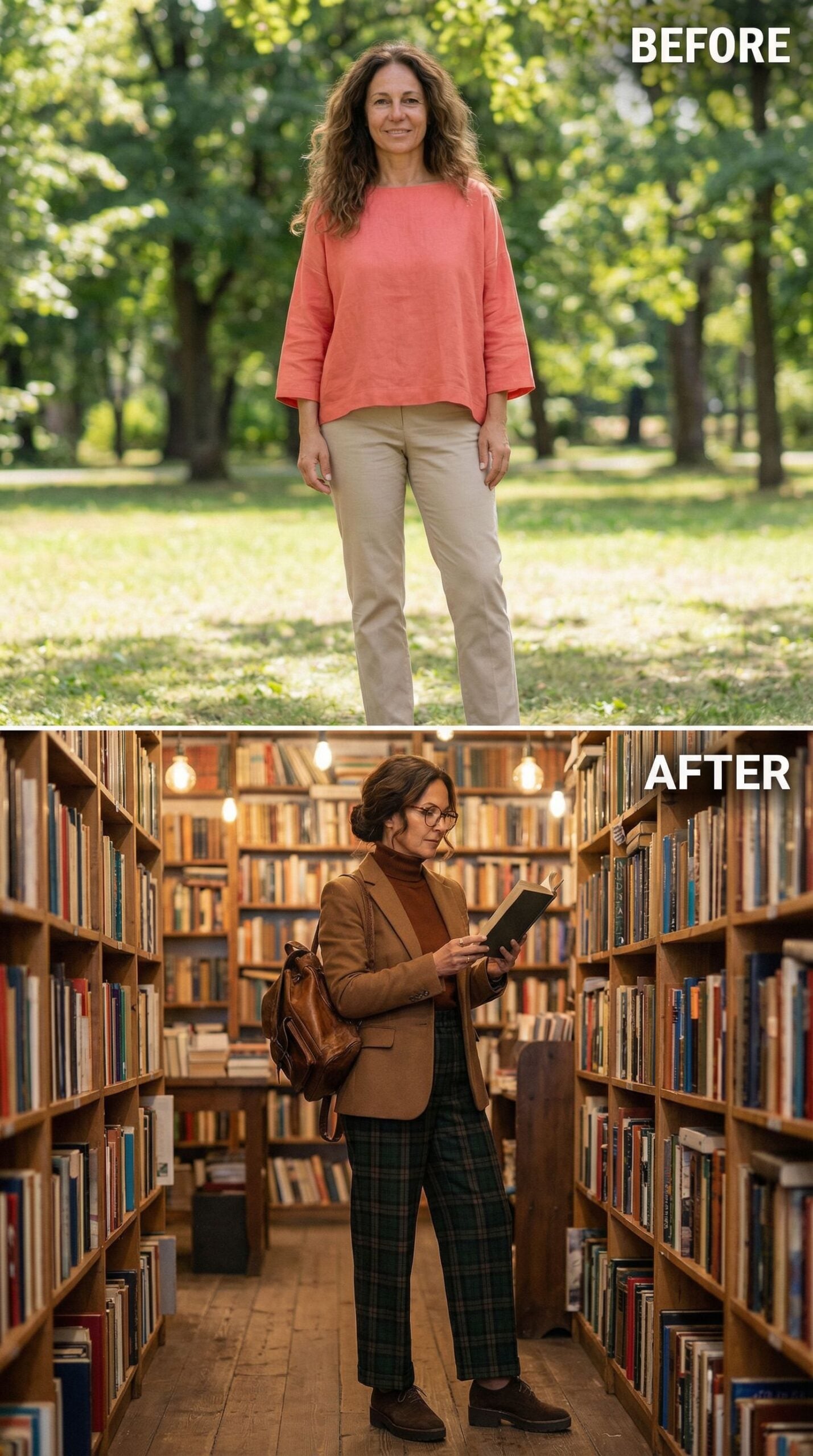From Park Casual to Literary Scholar in Plaid and Tailoring