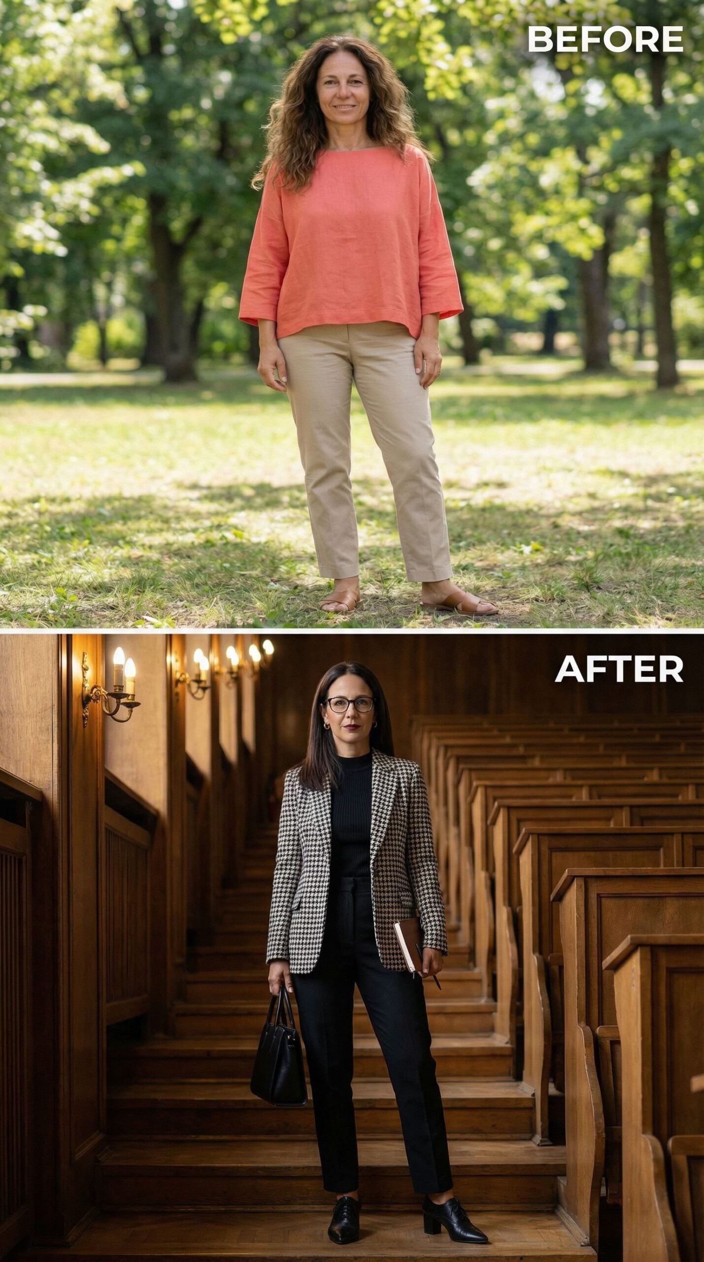 Houndstooth Blazer and Black Turtleneck Command the Room