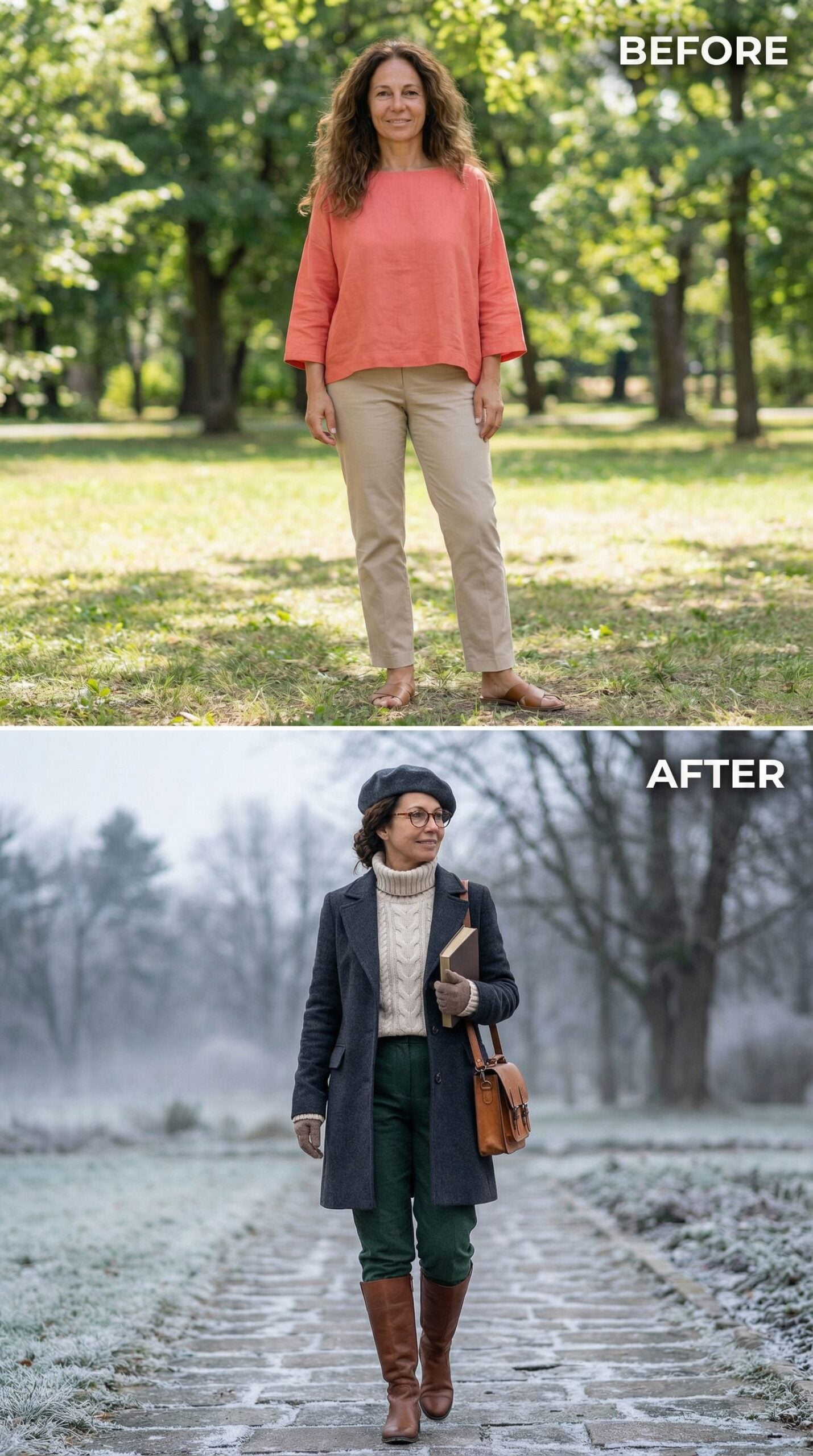 From Park Casual to Scholarly Chic in Cable Knit and Charcoal Wool