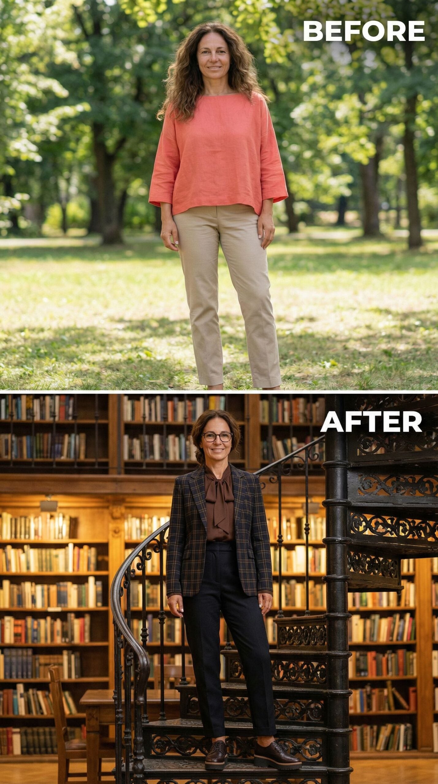 Plaid Blazer and Pussy-Bow Blouse Transform Your Library Visit