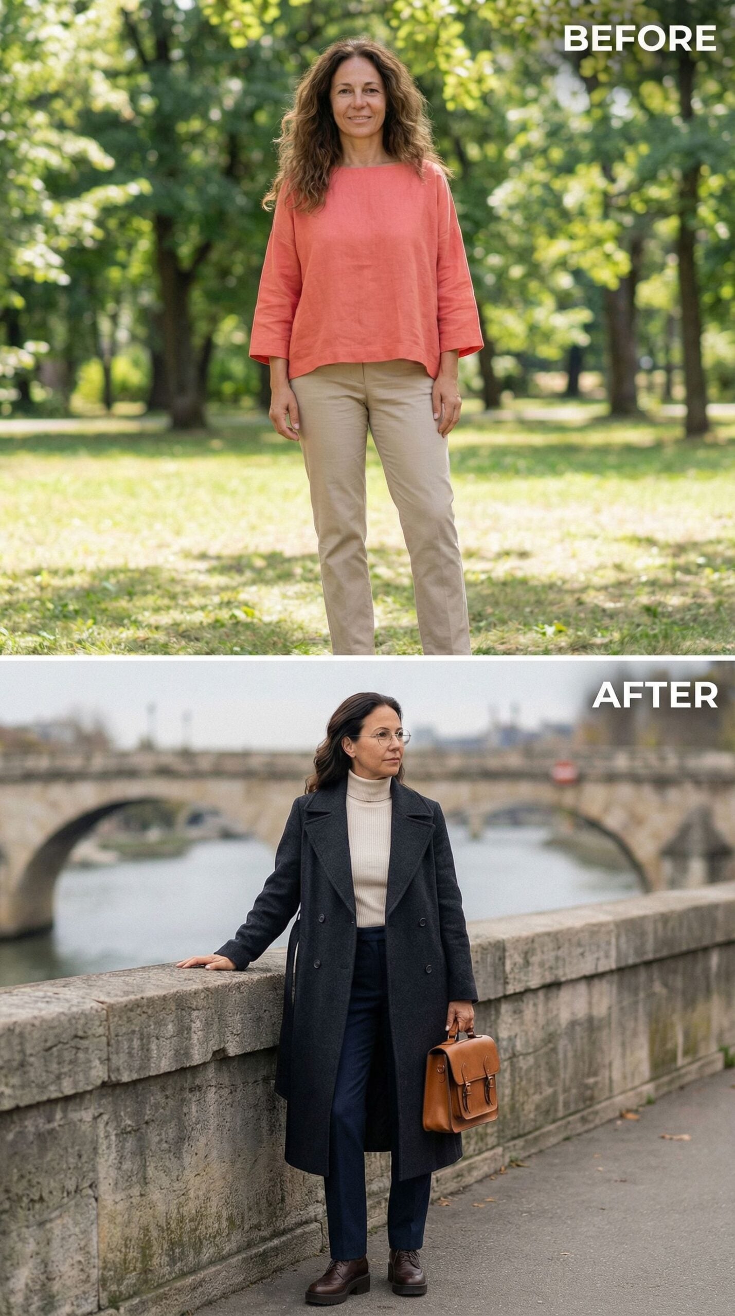 From Park Casual to Parisian Sophistication in One Wardrobe Shift