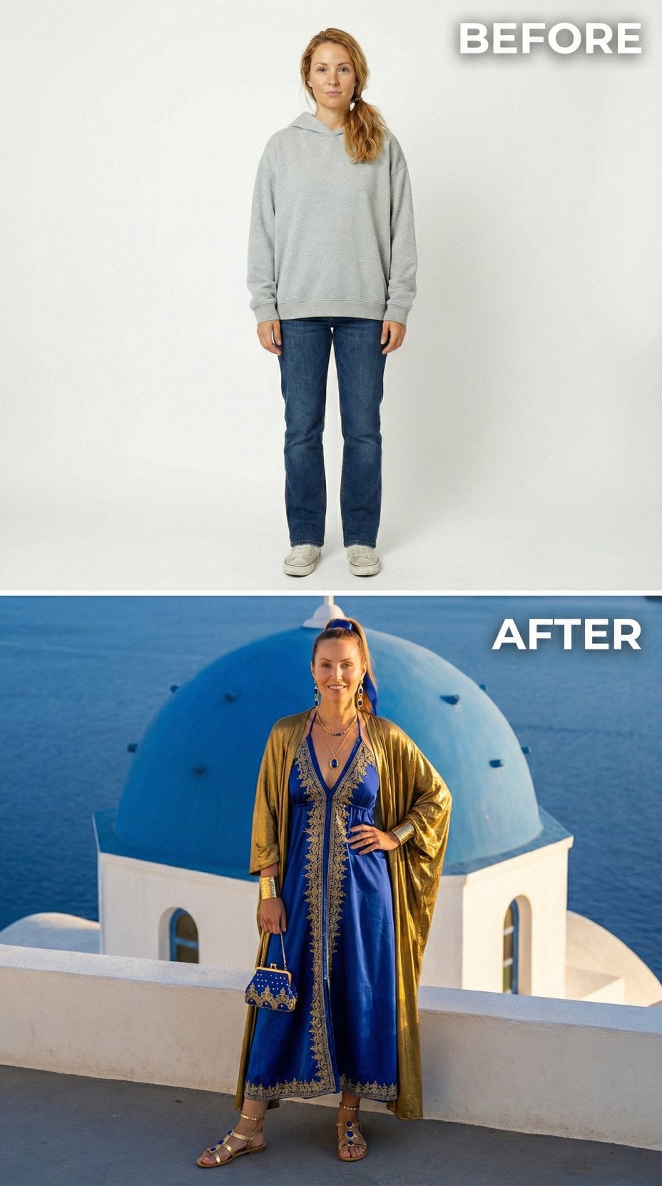 Gray Hoodie Simplicity Blooms Into Blue Embroidered Kaftan Drama