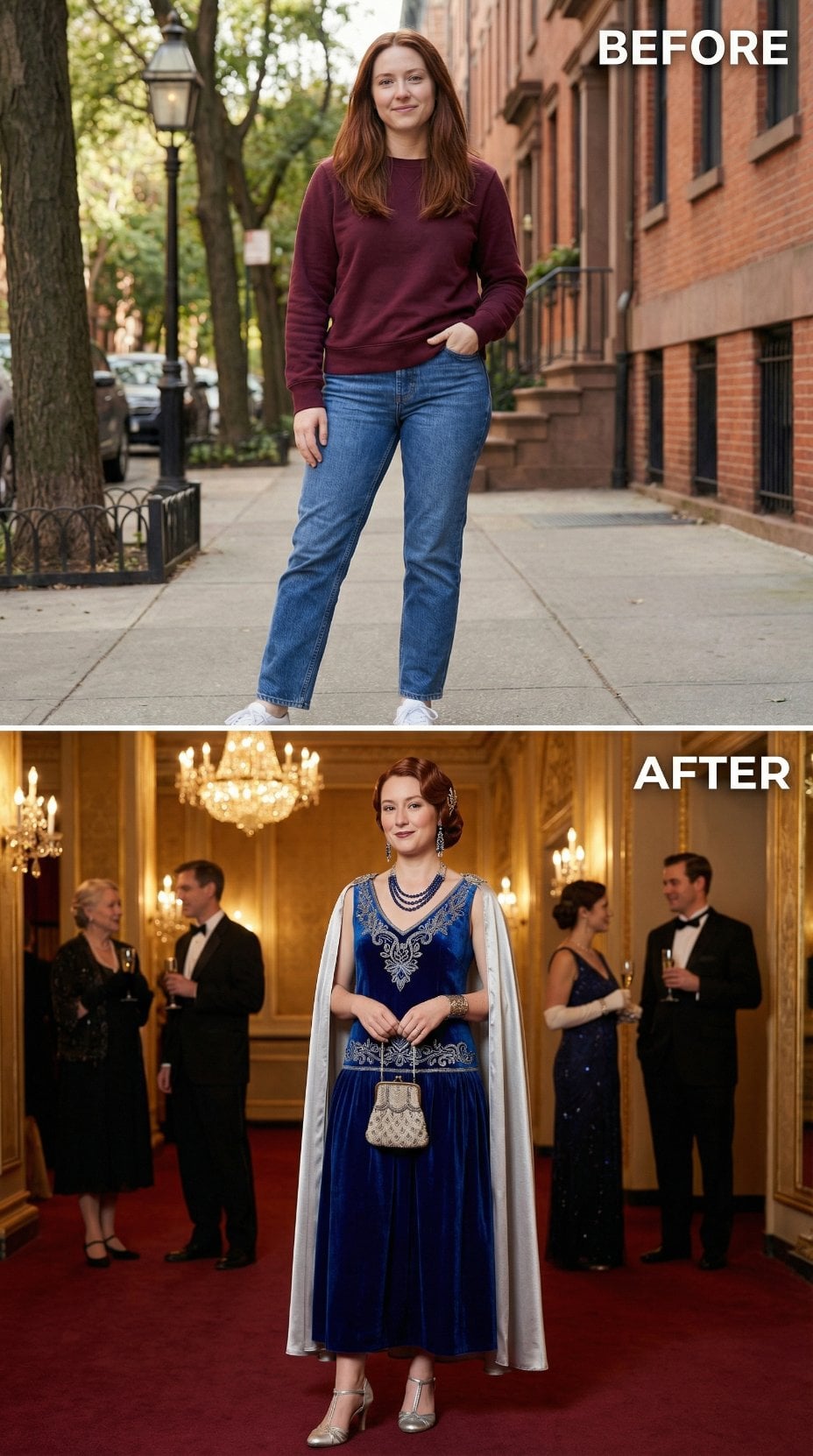 Burgundy Cotton Meets Grand Ballroom Royal Blue Beaded Drama