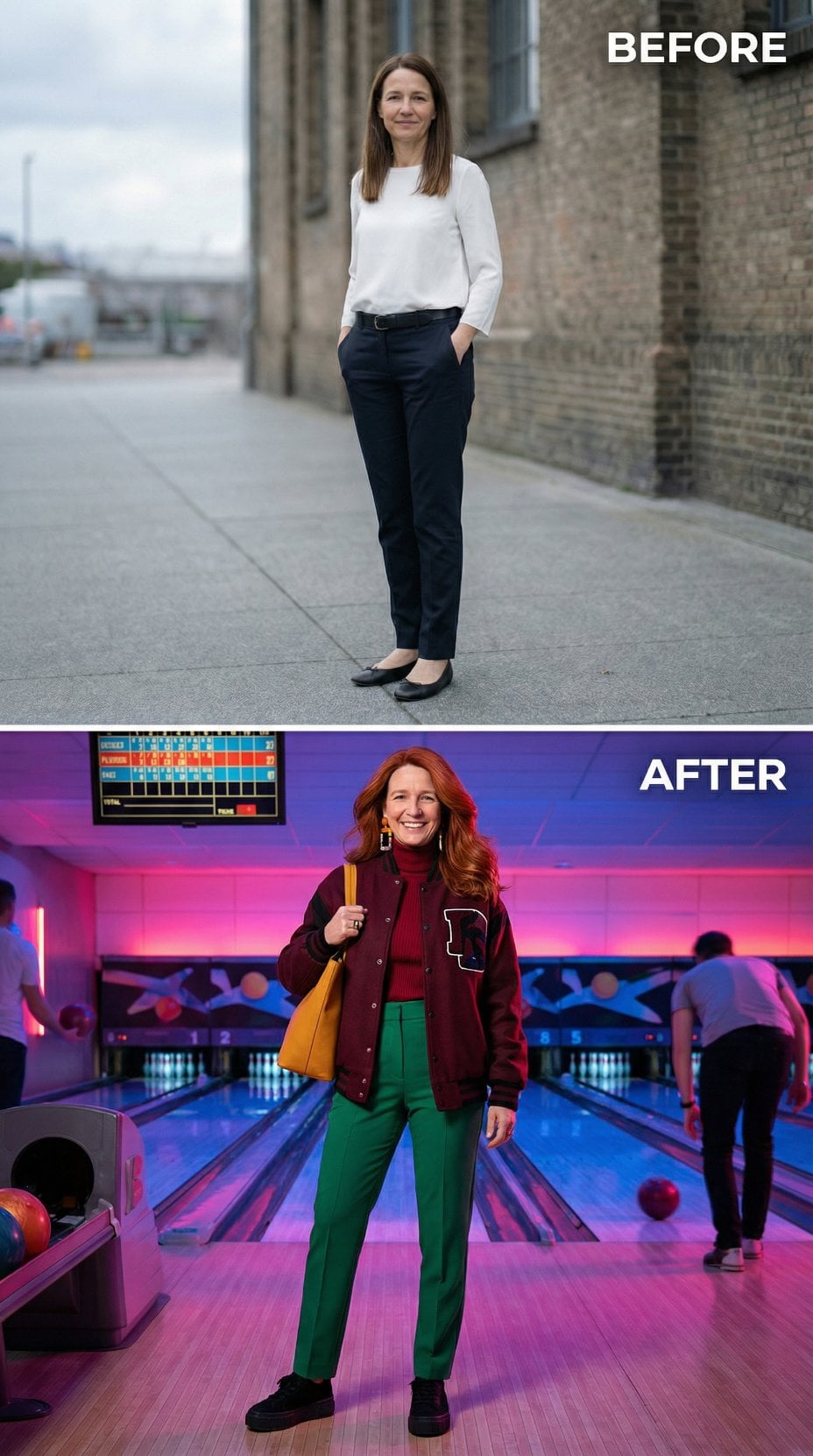 Bowling Alley Brights Trade Corporate Black for Green Trousers and Varsity Burgundy