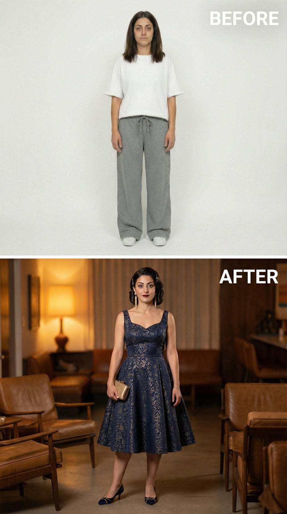 Navy Jacquard Fit-and-Flare Dress Commands Every Vintage Cocktail Hour