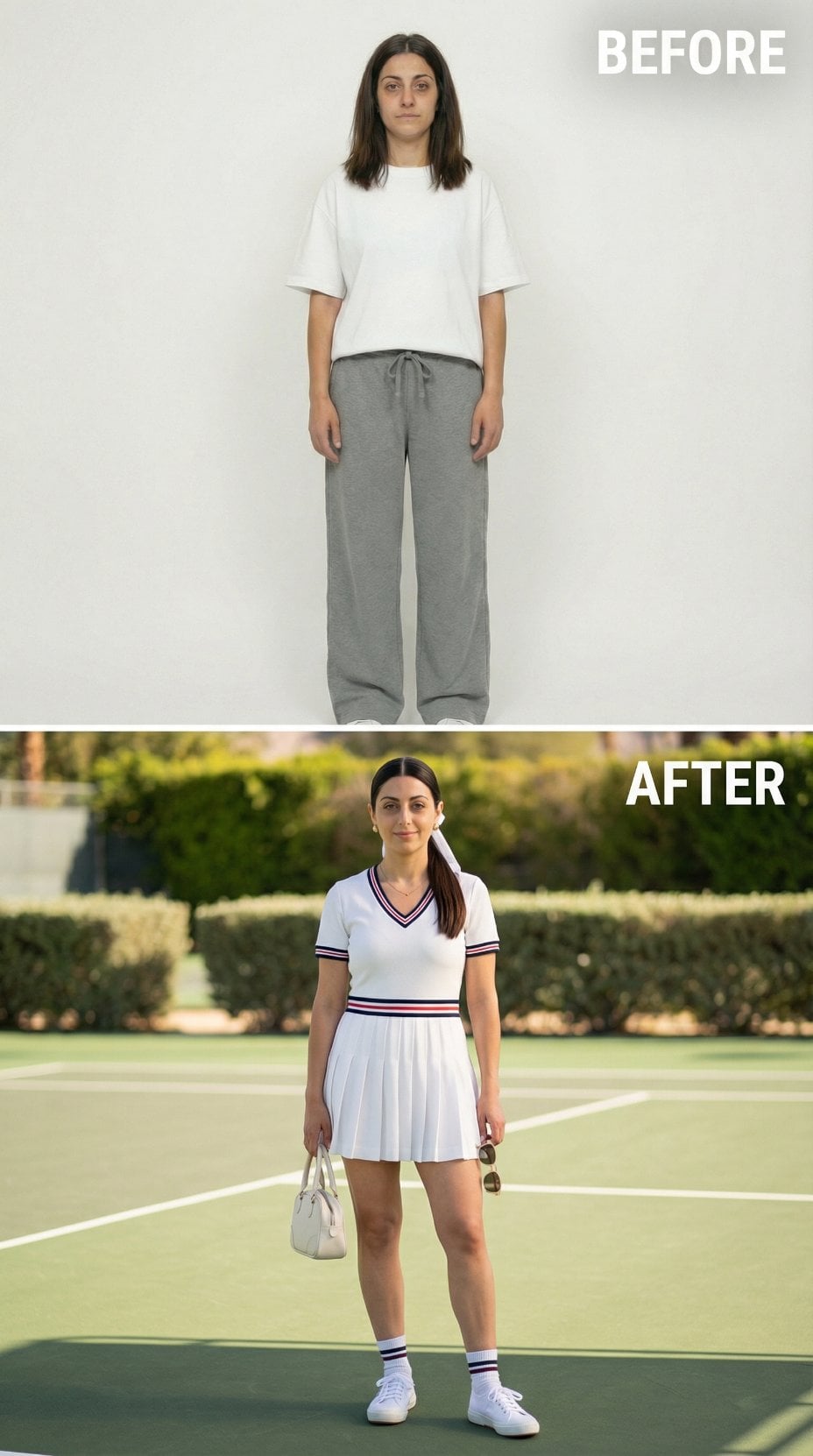 White Tennis Dress with Pleated Skirt Channels '70s Country Club Cool