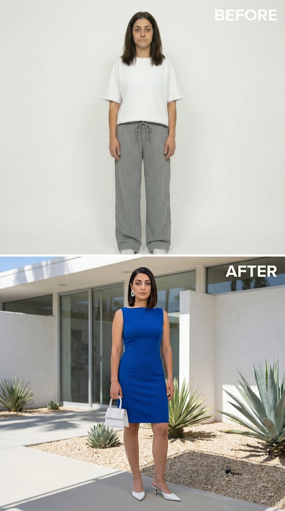 Cobalt Sheath and White Kitten Heels Anchor Every Poolside Luncheon