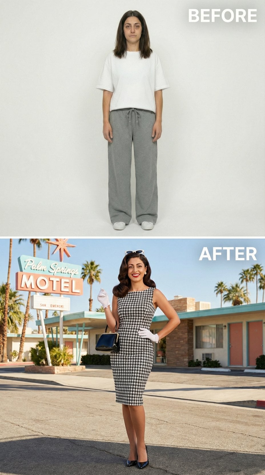 Houndstooth Sheath and White Gloves Walk Straight Into 1962