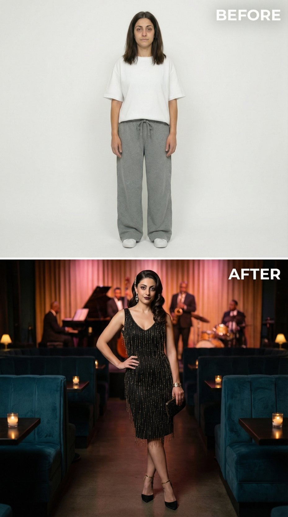 Loungewear Leveled Up Into Black Beaded Flapper Fringe