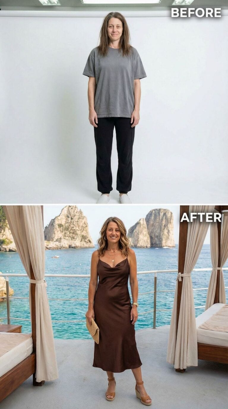 Simple looking 42 year old woman in plain clothes to Italian Riviera Goddess