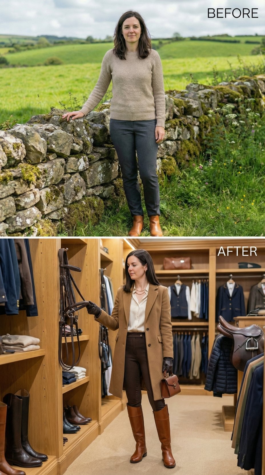 Stone Wall Knit to Leather Goods Boutique in Camel Blazer