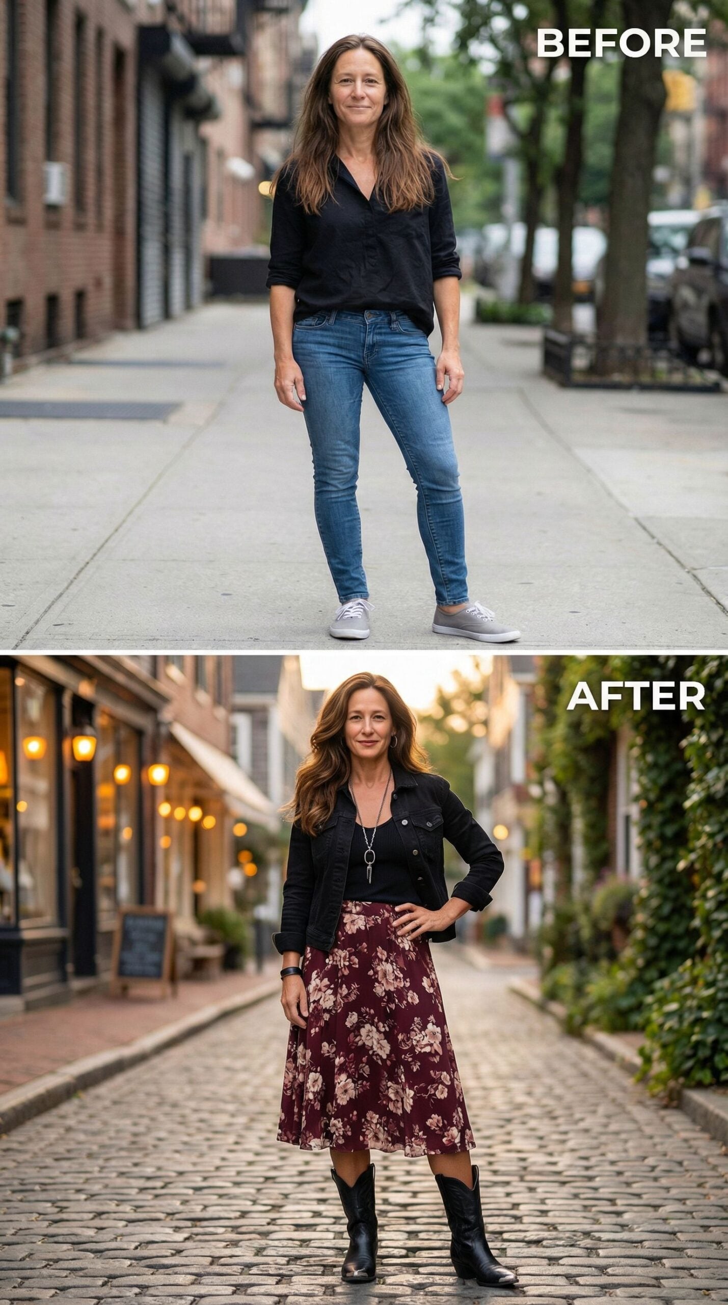 From Flat Sneakers to Cowboy Boots: One Woman's Street Style Reset